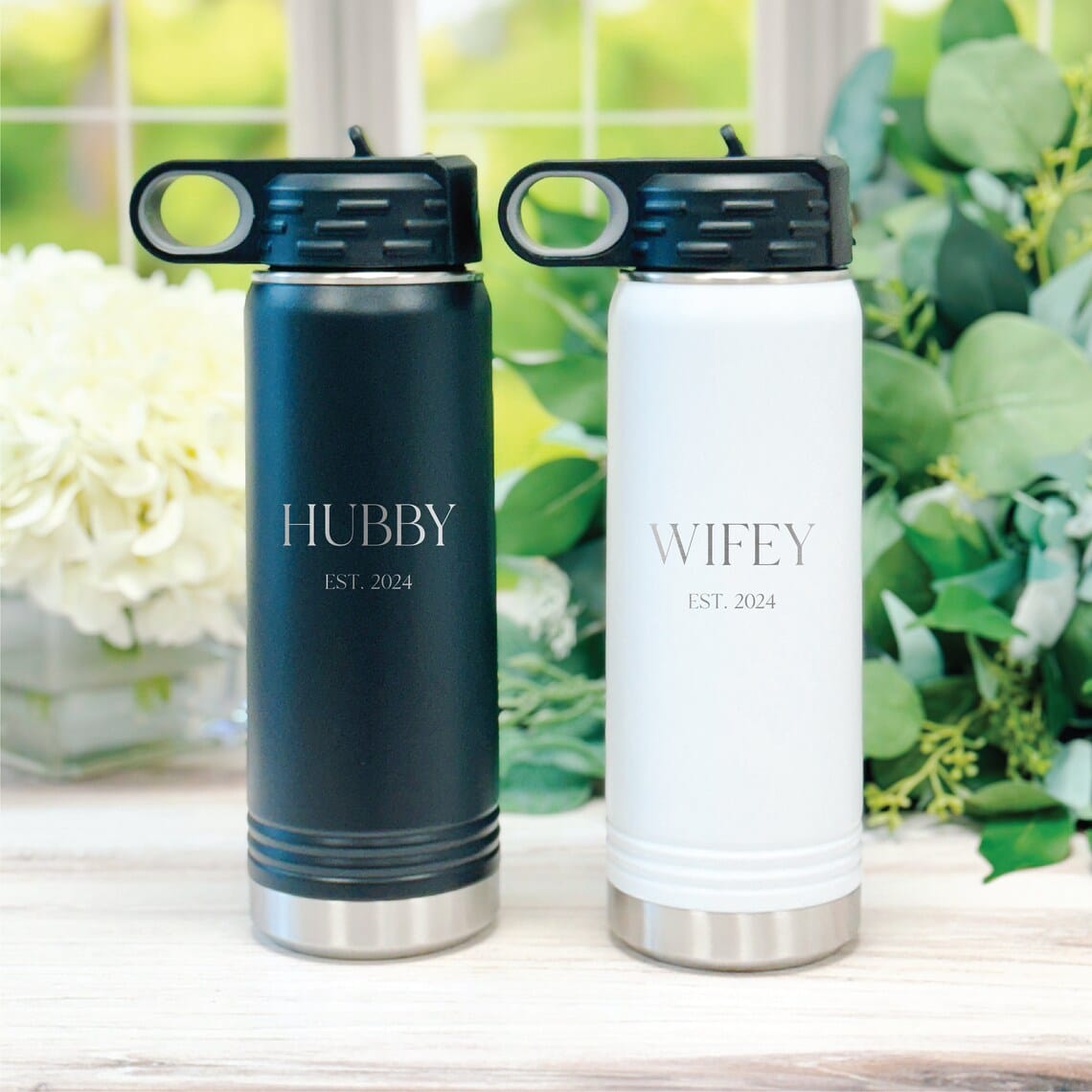 Hubby and Wifey Water Bottle Gift Set - Water Bottle