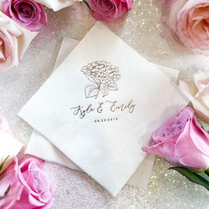 Elegant Hydrangea Wedding Napkins