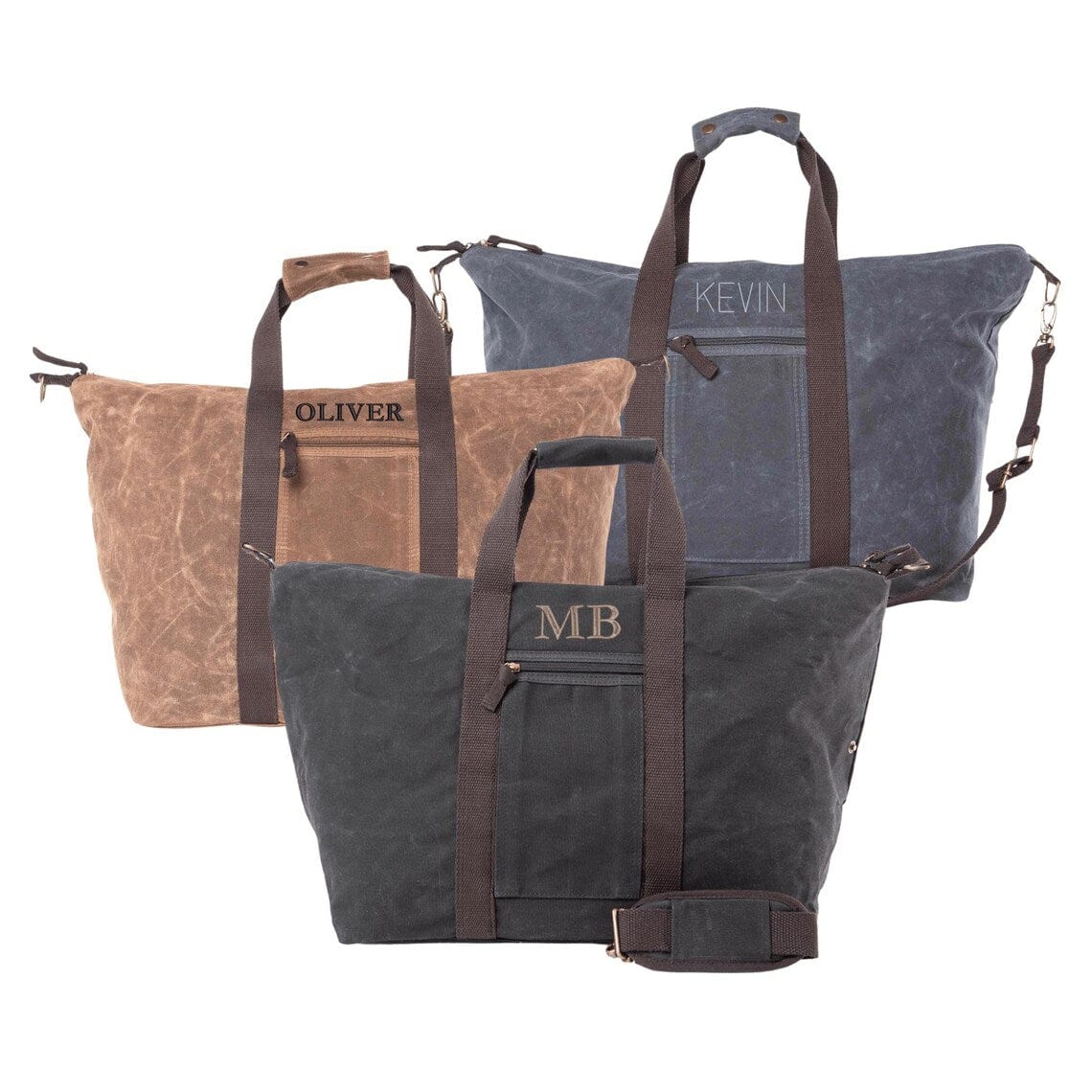 Waxed Canvas Travel Bag with Front Pocket