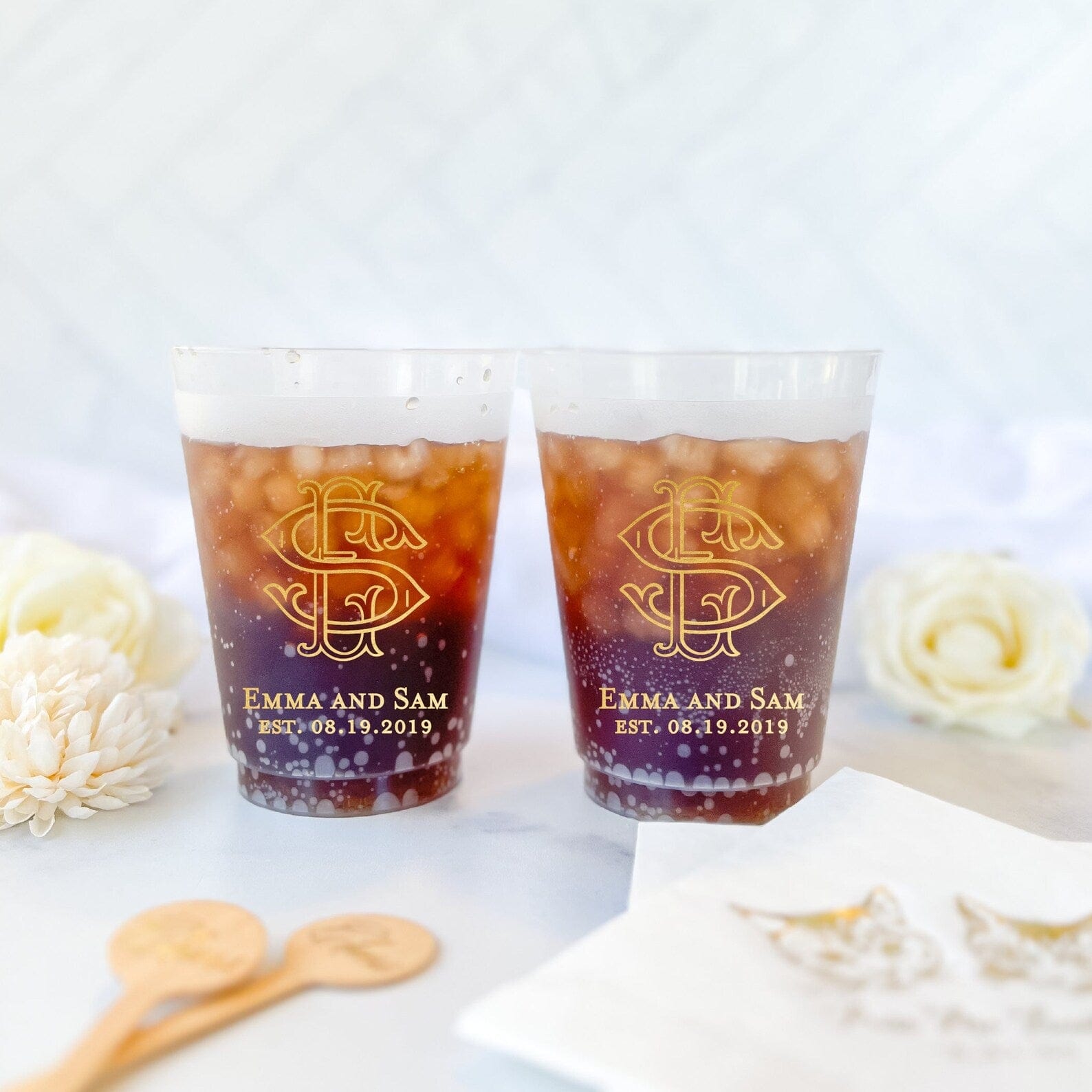 Custom Wedding Frosted Cups with Your Names - Cup - Frosted
