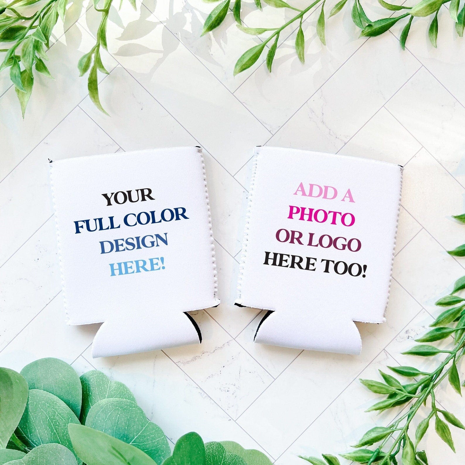 Design Your Own Full Color Wedding Beer Can Holder - Can Cooler - Full Color DIY