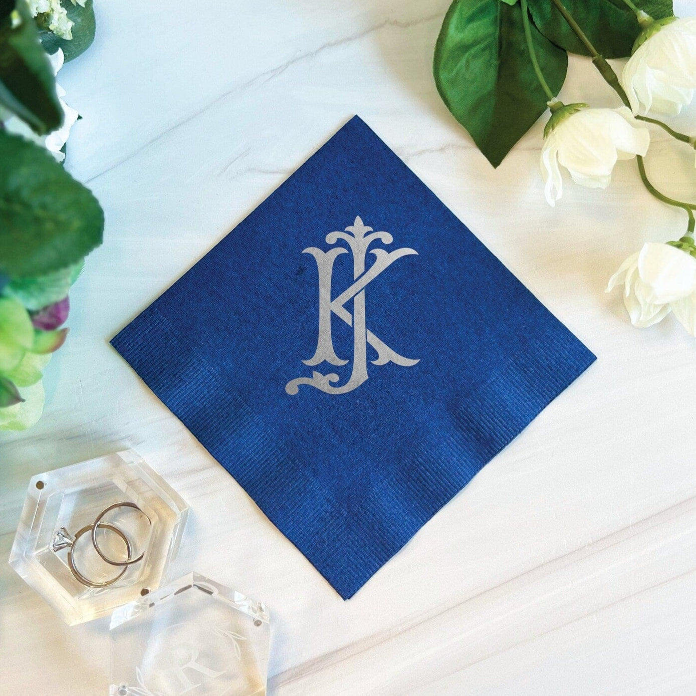 Custom Monogram Napkins for Your Wedding - Napkins - Foil Stamped