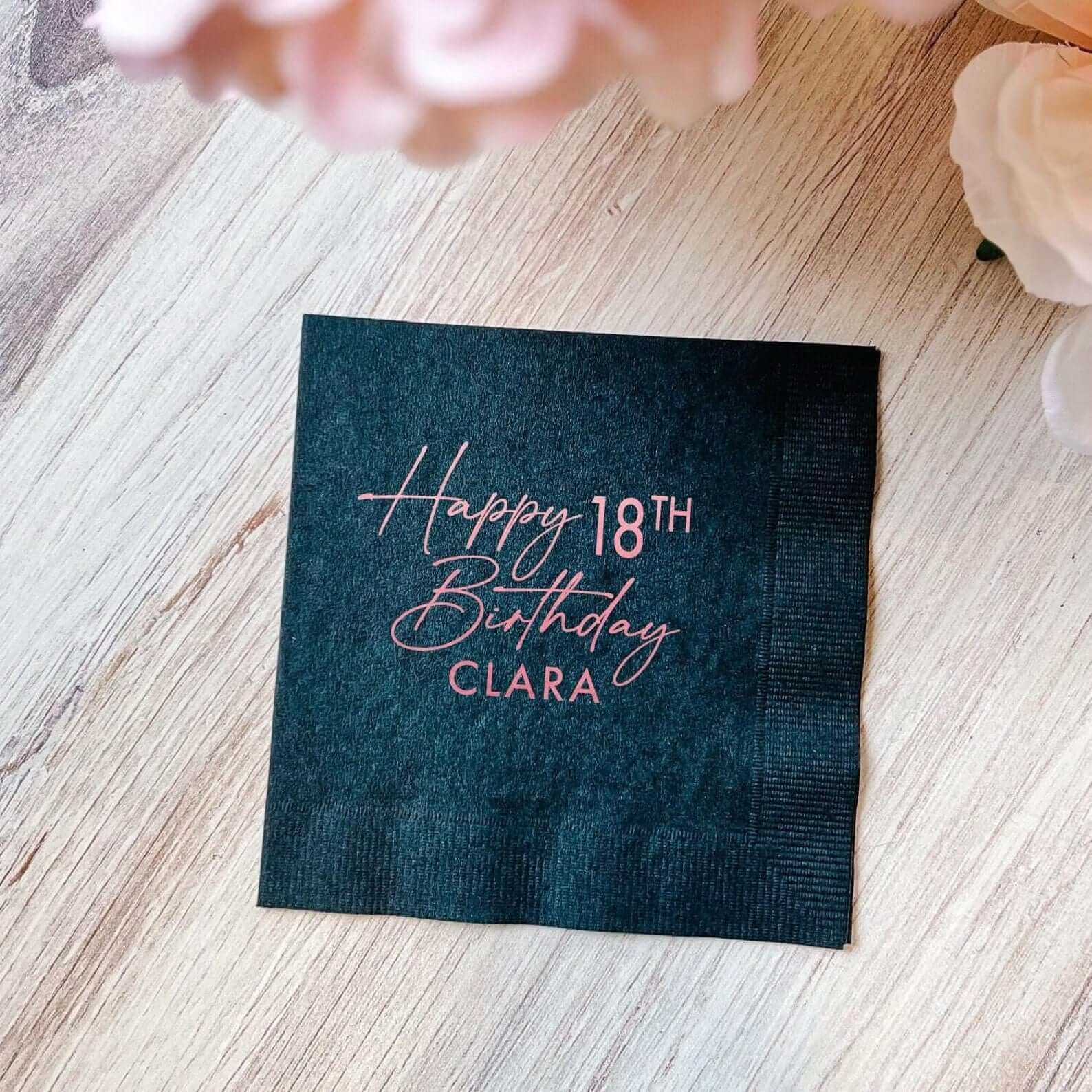 Elegant Milestone Birthday Napkins - Napkins - Foil Stamped