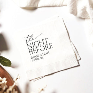 The Night Before Personalized Wedding Napkins