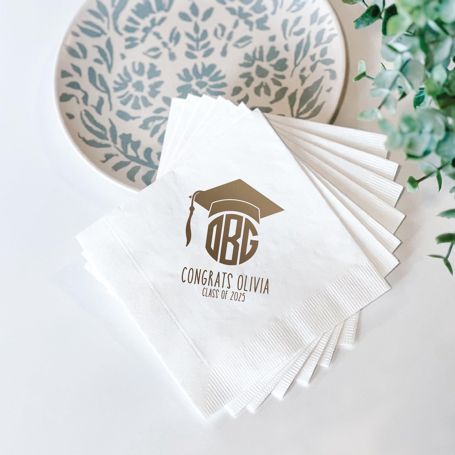 Personalized Graduation Monogram Napkins - Napkins - Foil Stamped