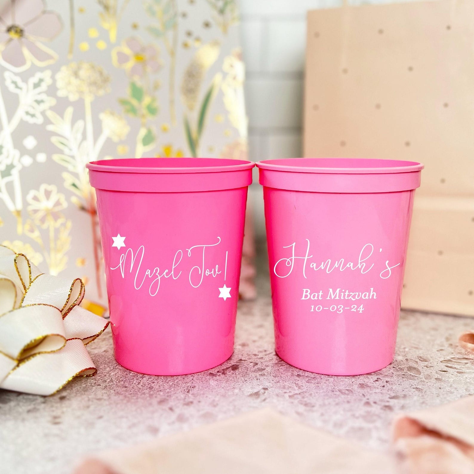 Mazel Tov Personalized Bar/Bat Mitzvah Stadium Cups - Cup - Stadium