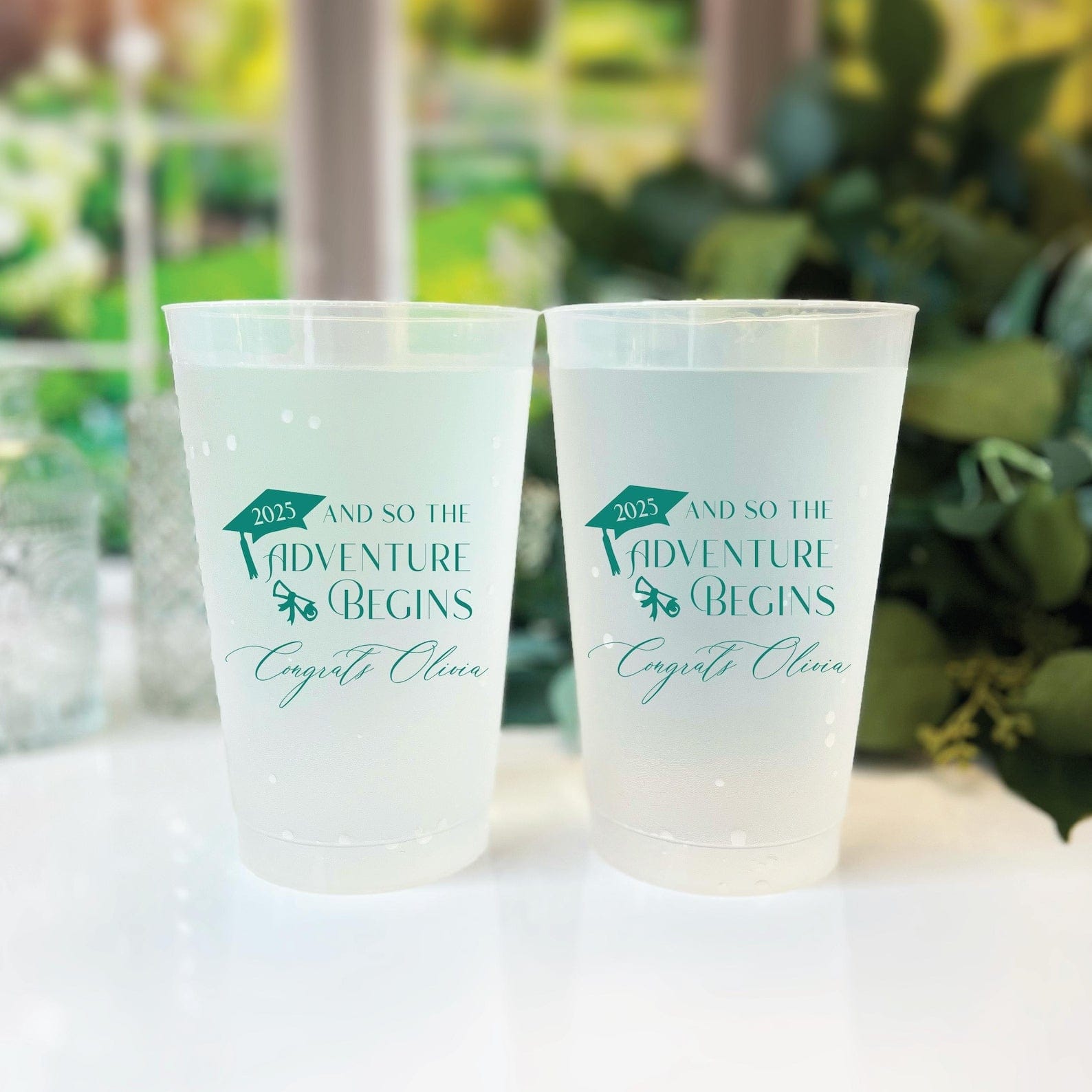 The Adventure Begins Graduation Frosted Party Cups - Cup - Frosted