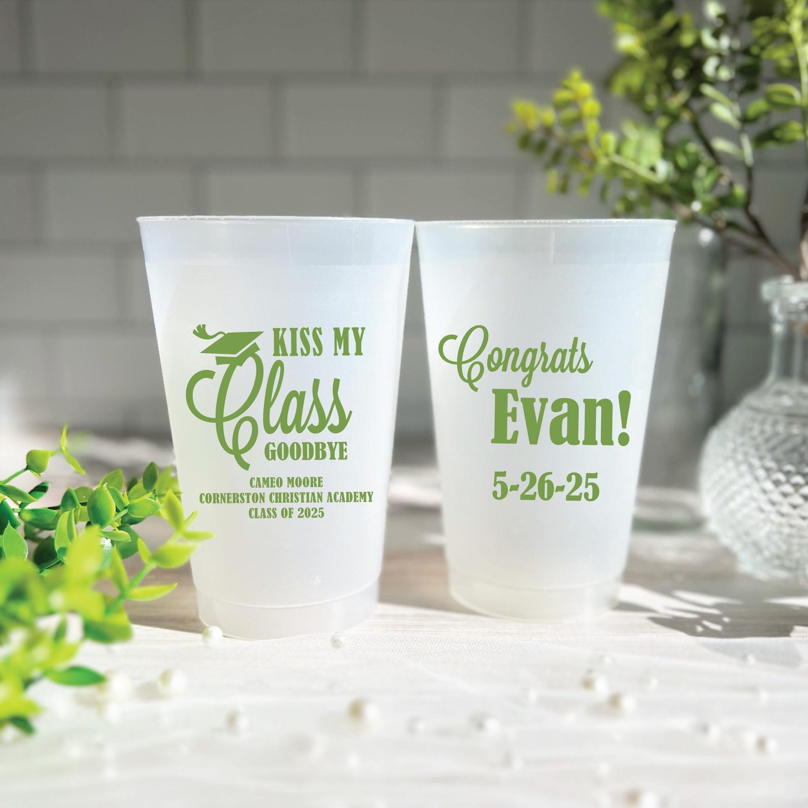 Kiss My Class Goodbye Frosted Party Cups - Cup - Frosted