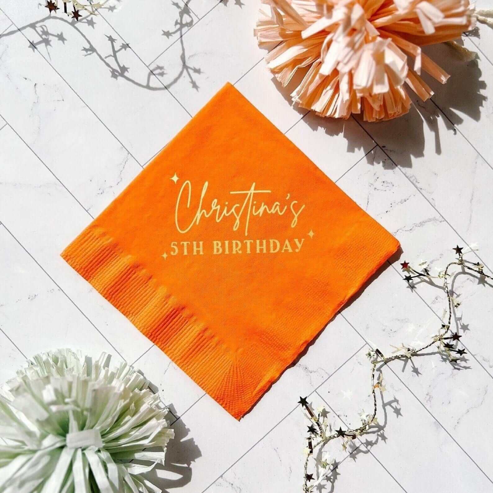 Sparkle and Shine Birthday Napkins - Napkins - Foil Stamped