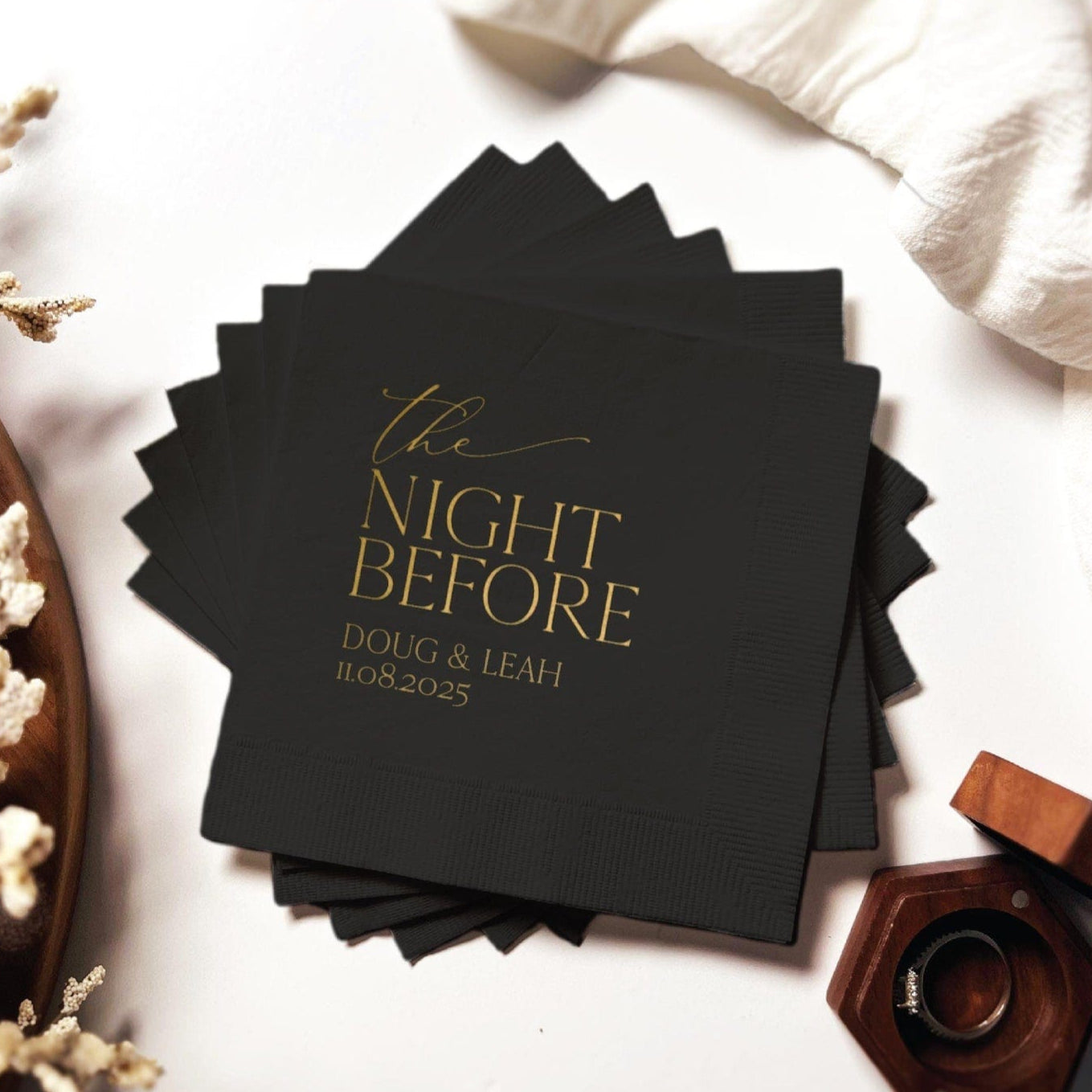 The Night Before Personalized Wedding Napkins - Napkins - Foil Stamped