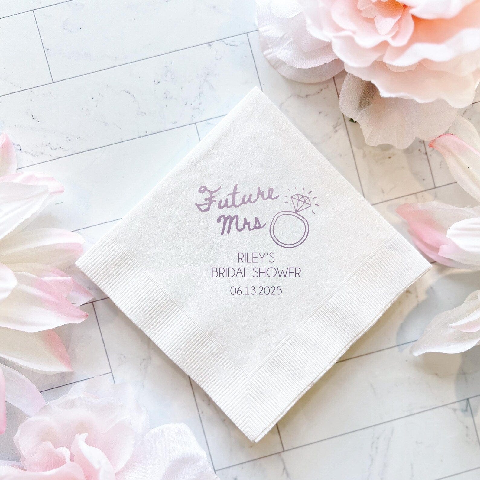 Future Mrs Personalized Bridal Shower Napkins - Napkins - Foil Stamped