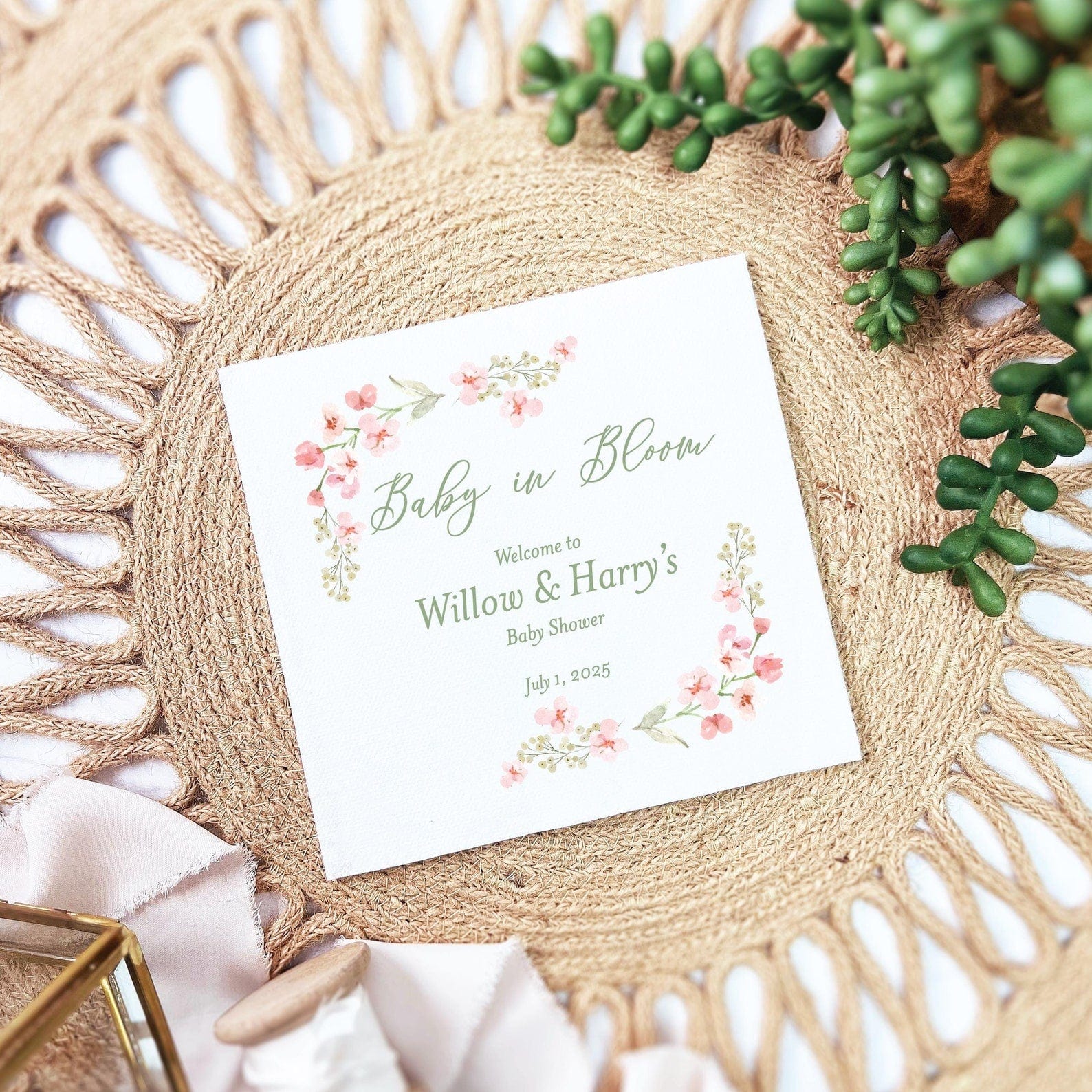 Baby In Bloom Full Color Napkins - Napkins - Full Color