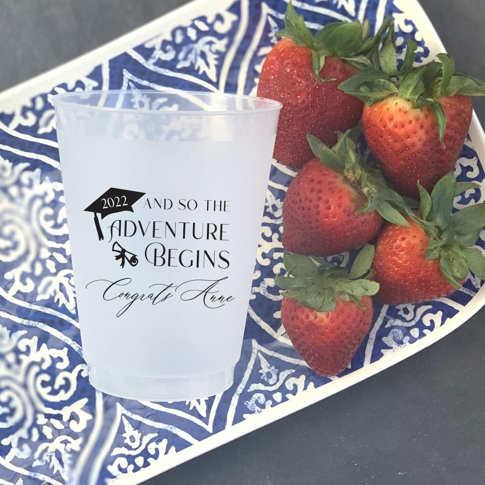 The Adventure Begins Graduation Frosted Party Cups - Cup - Frosted