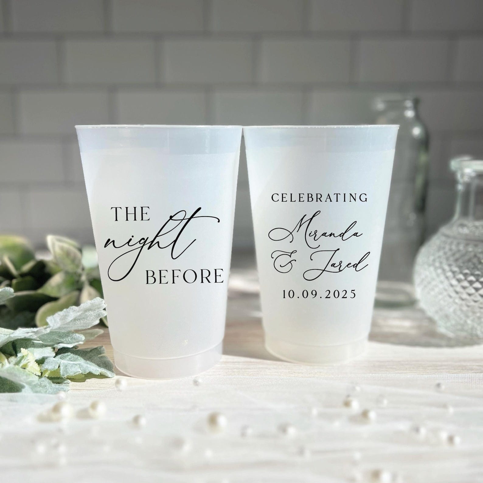 The Night Before Rehearsal Dinner Wedding Frosted Plastic Cups - Cup - Frosted