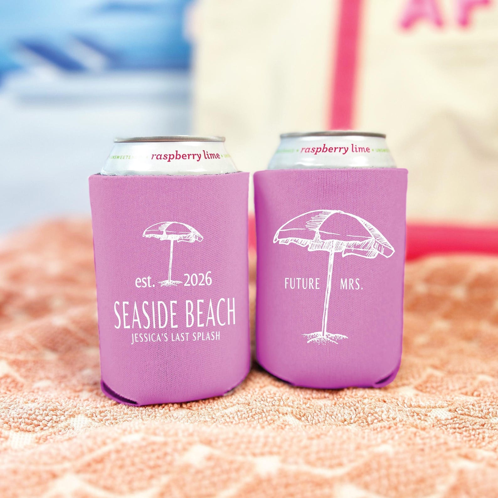 Beach Bach Personalized Bachelorette Can Cooler - Can Cooler