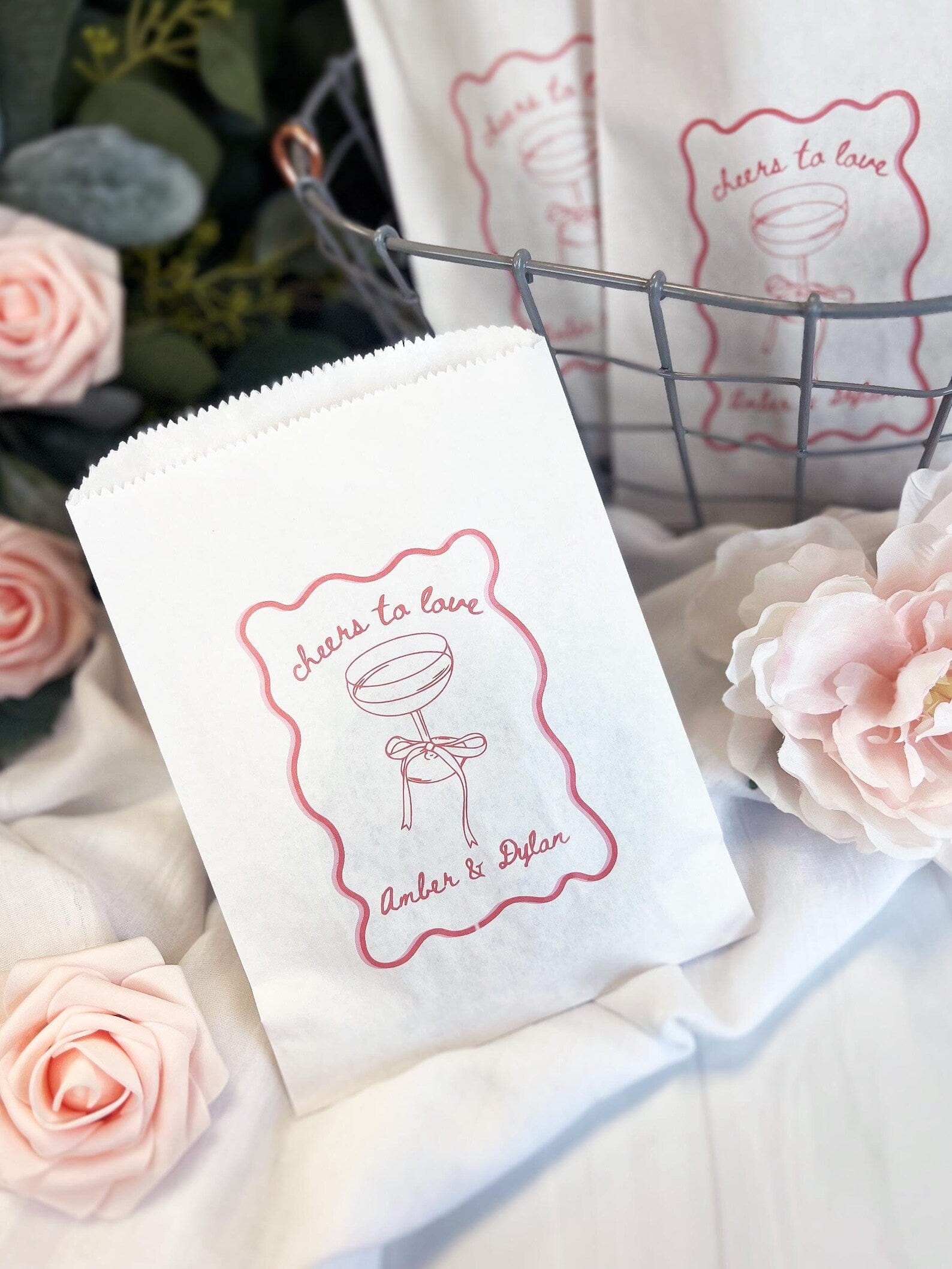 Cheers to Love Wedding Favor Treat Bags - Treat Bag - Full Color