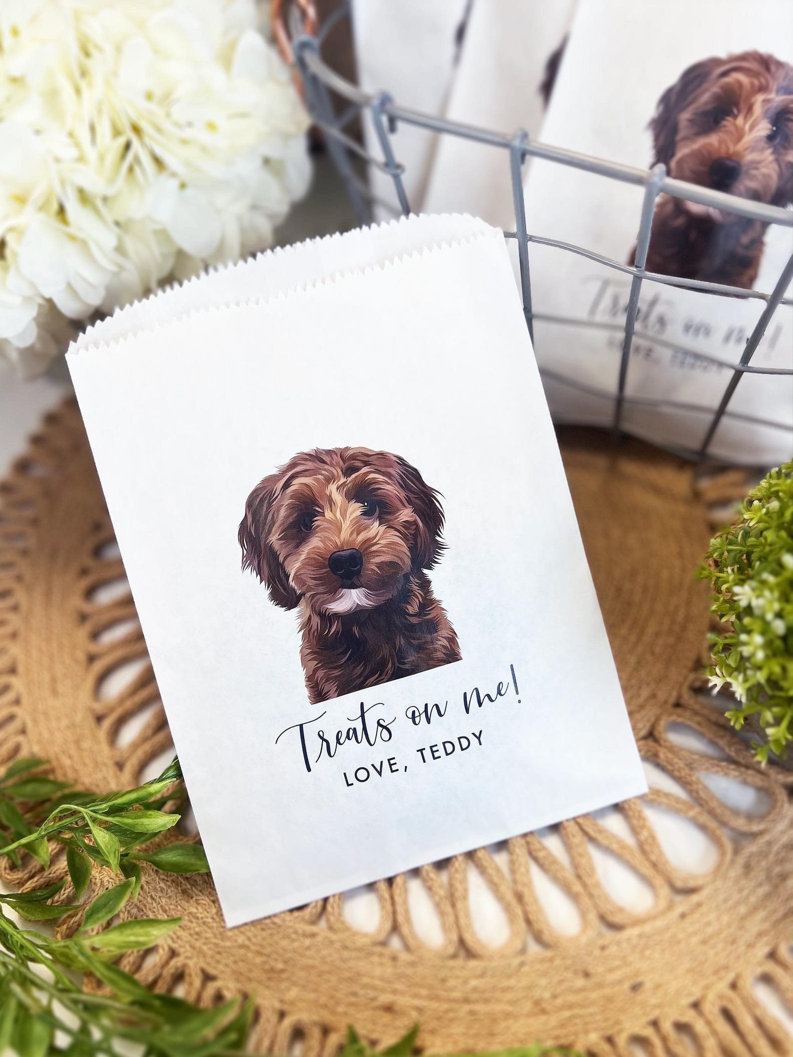 Personalized Full Color Pet Wedding Treat Bags - Treat Bag - Custom Full Color