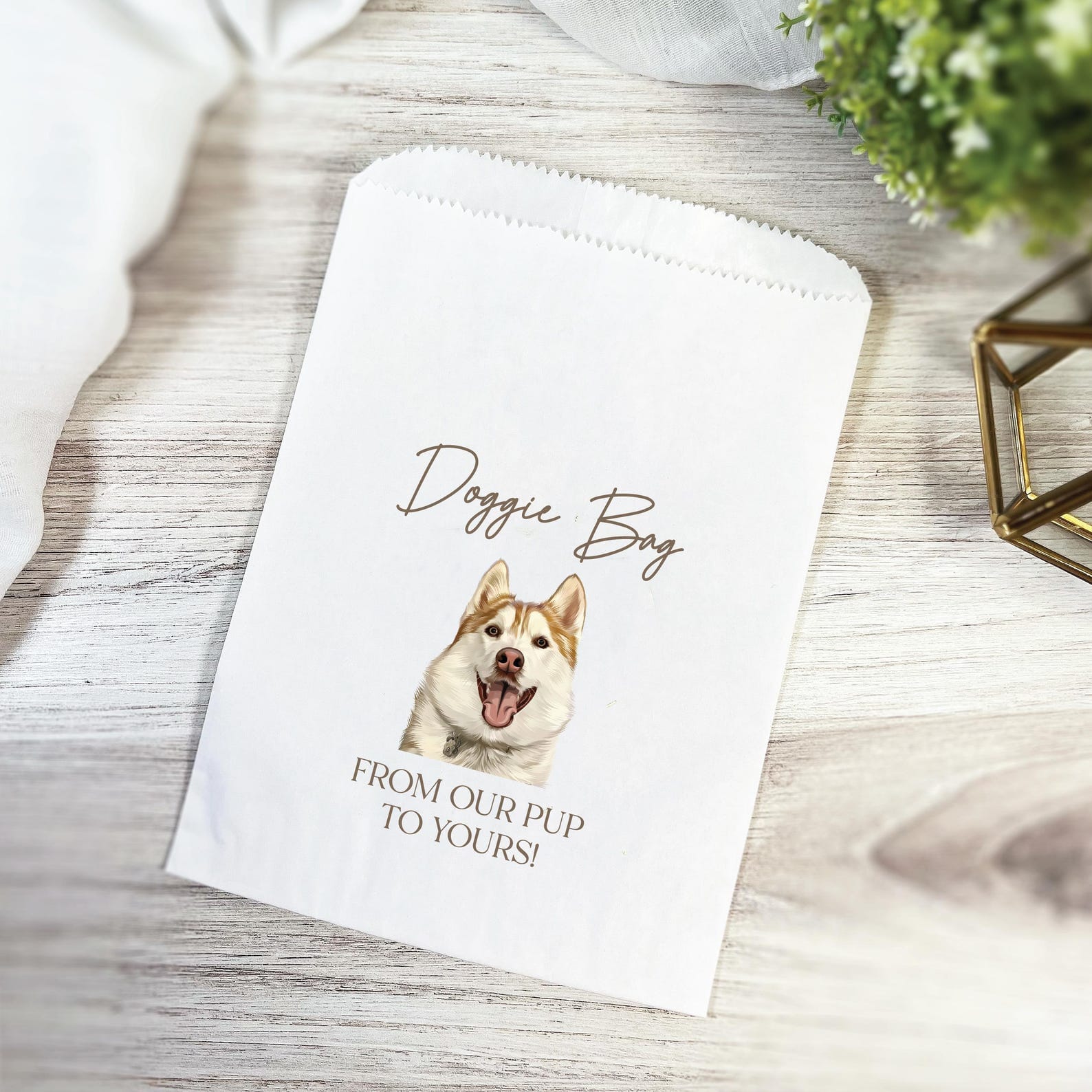 Doggie Bag Custom Full Color Pet Wedding Treat Bags - Treat Bag - Custom Full Color