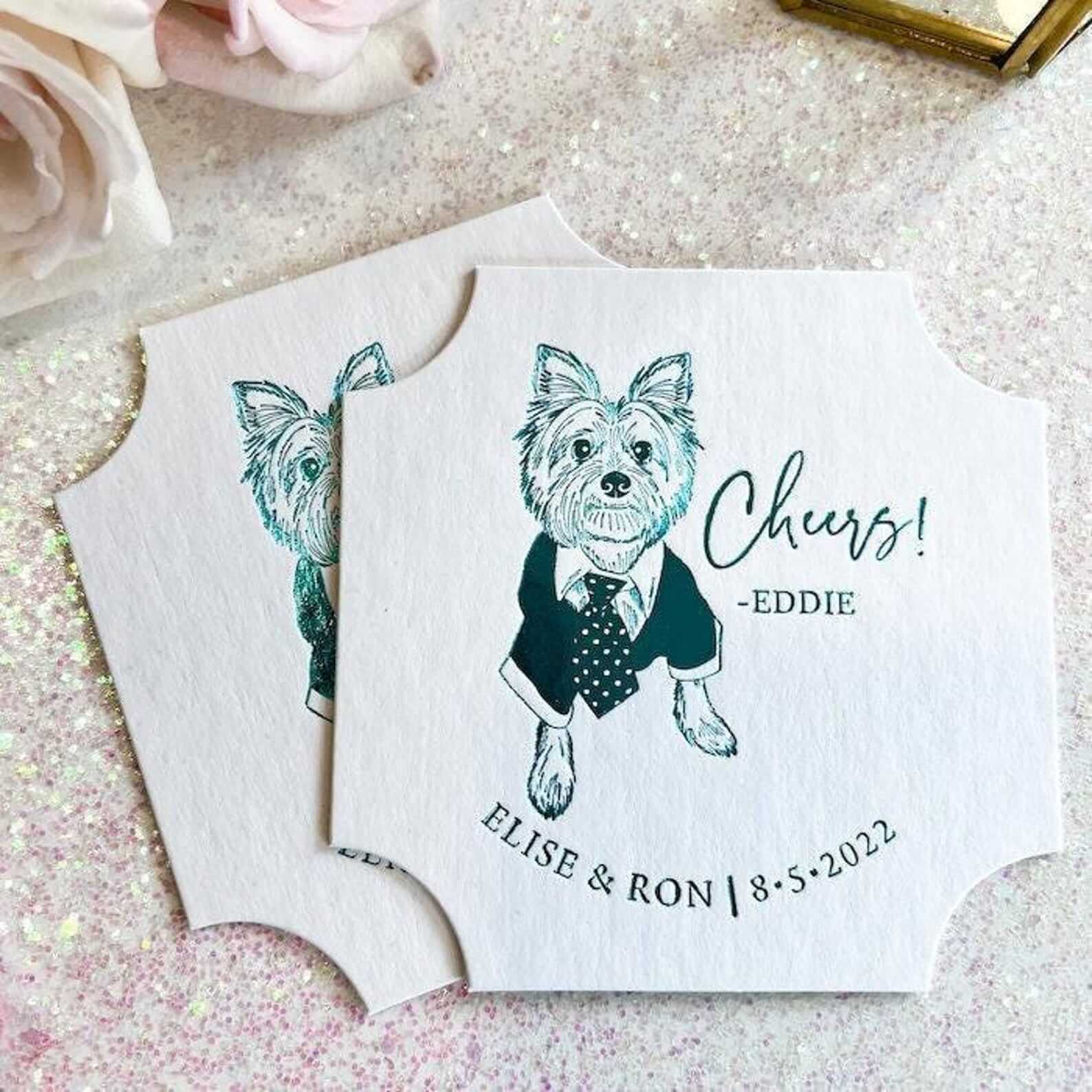 Custom Coasters Featuring Your Pet’s Illustration
