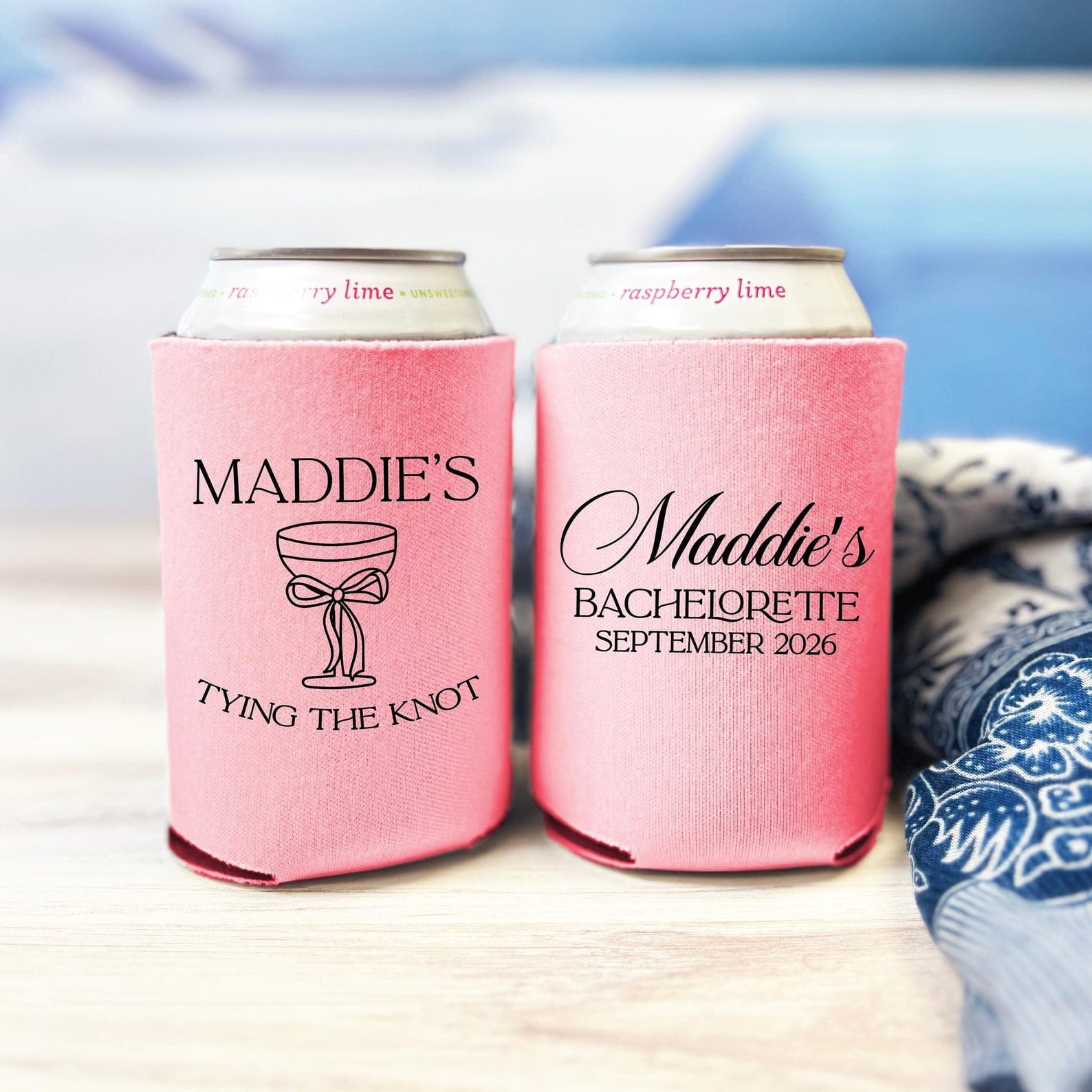 Tying The Knot Personalized Bachelorette Can Cooler - Can Cooler