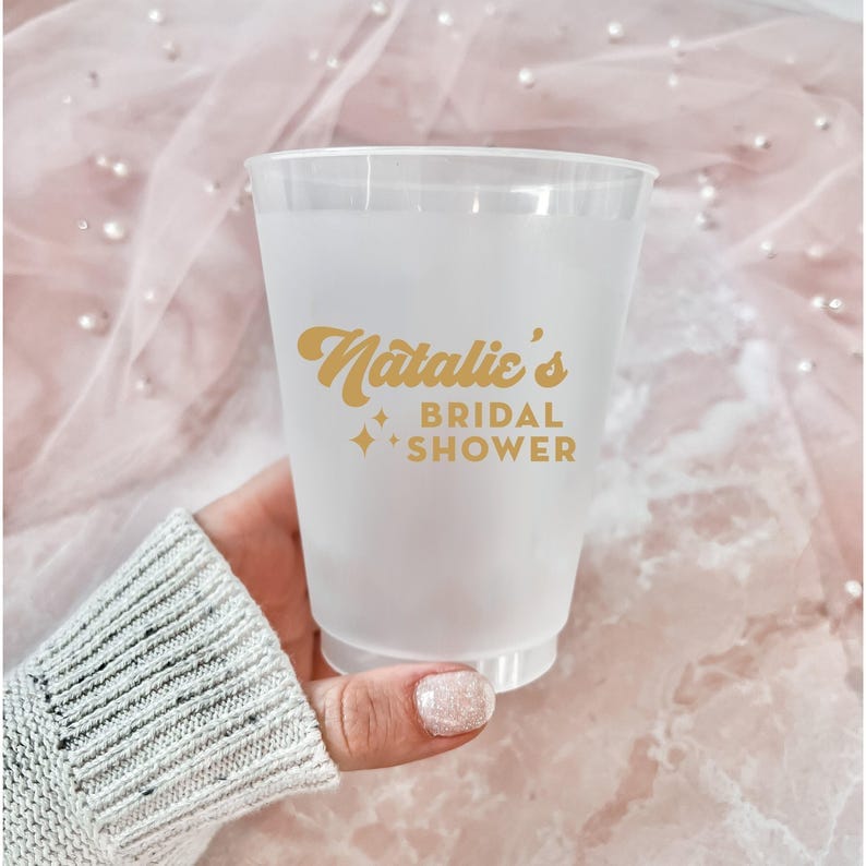 Bridal Shower Frosted Plastic Cups - Cup - Frosted