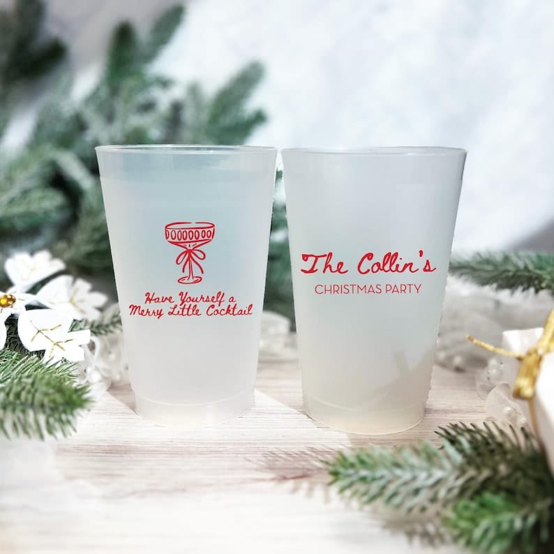 Have a Merry Little Cocktail Frosted Plastic Cups - Cup - Frosted