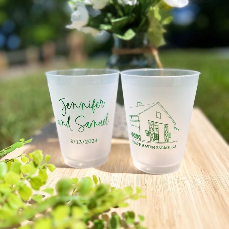 Custom Illustrated Venue Frosted Plastic Cups - Cup - Venue