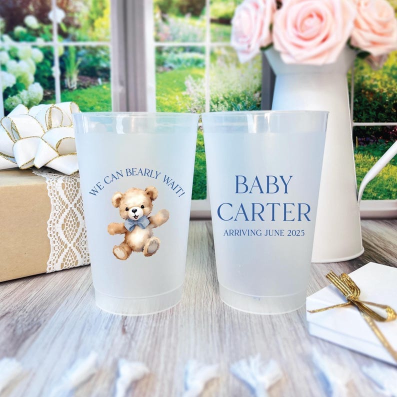We Can Bearly Wait Full Color Frosted Plastic Cups - Cup - Frosted Full Color