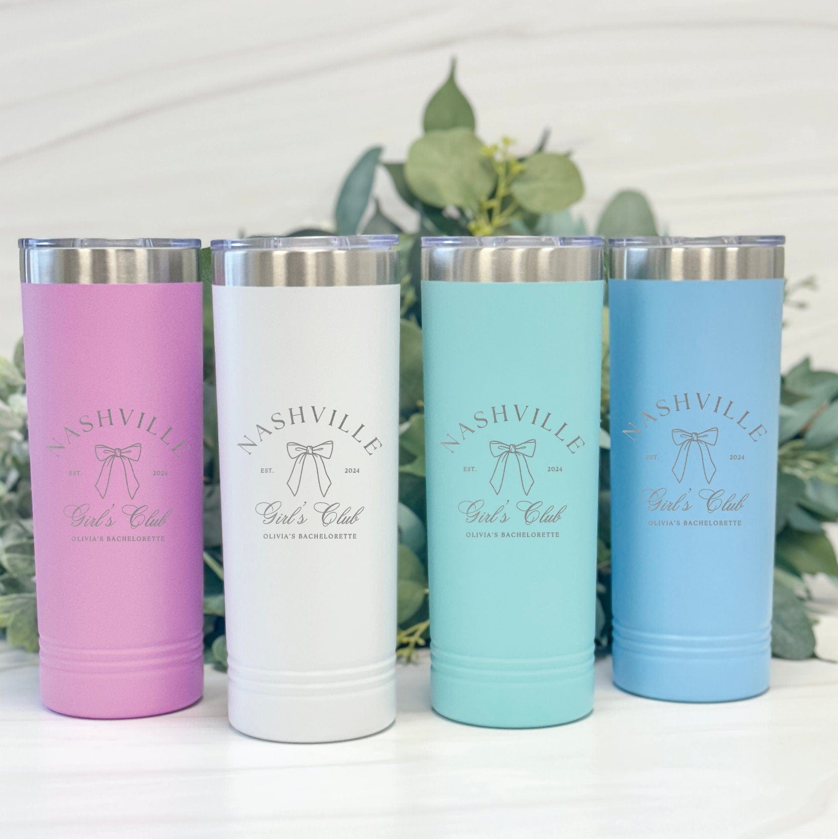 Girl's Club Bachelorette Party Personalized Tumbler - Skinny Tumbler - JDS