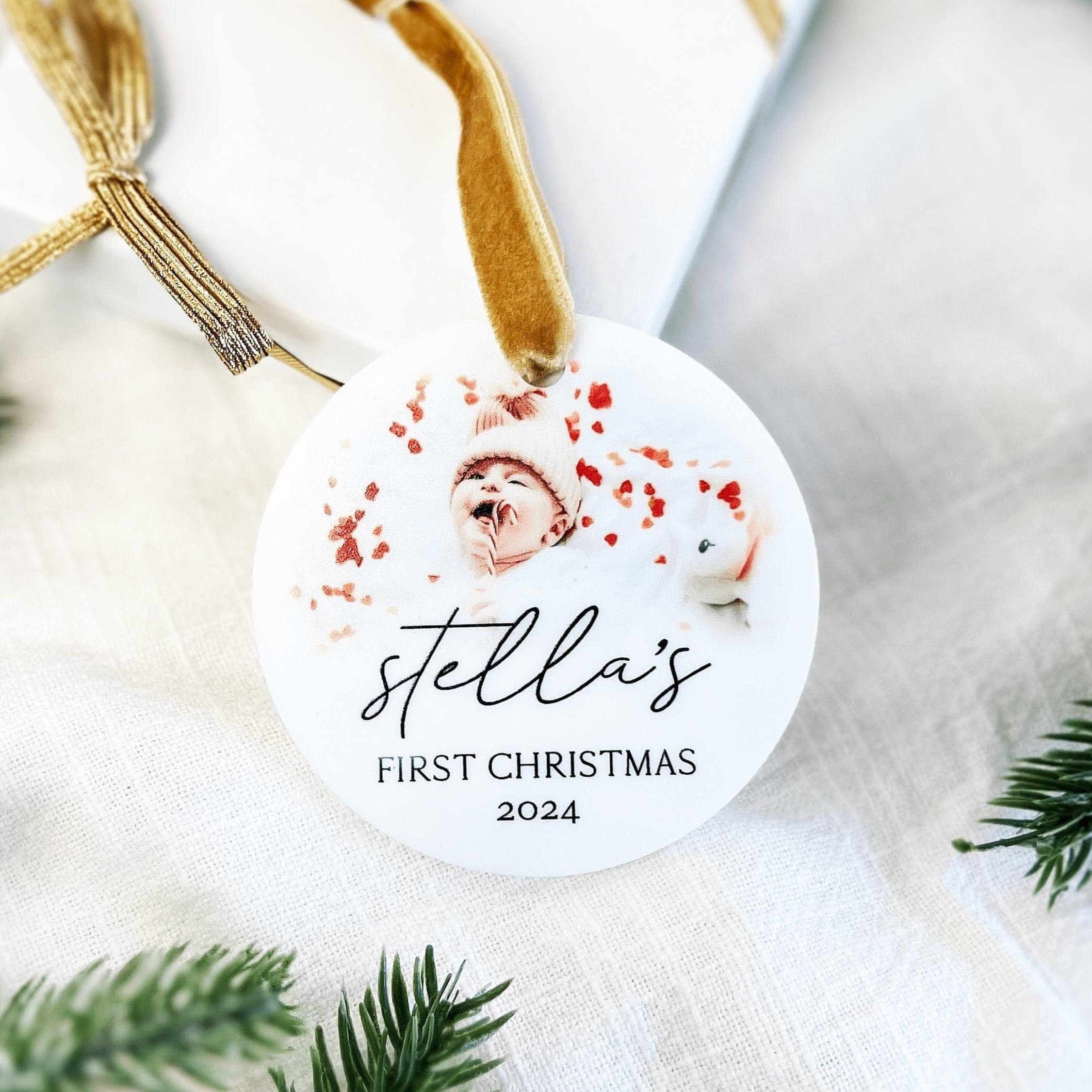 Baby's First Christmas Photo Ornament