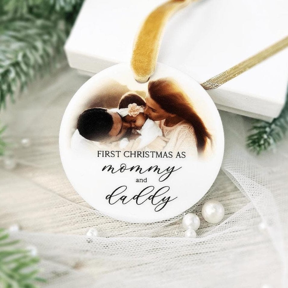 First Christmas as Mommy and Daddy Photo Ornament