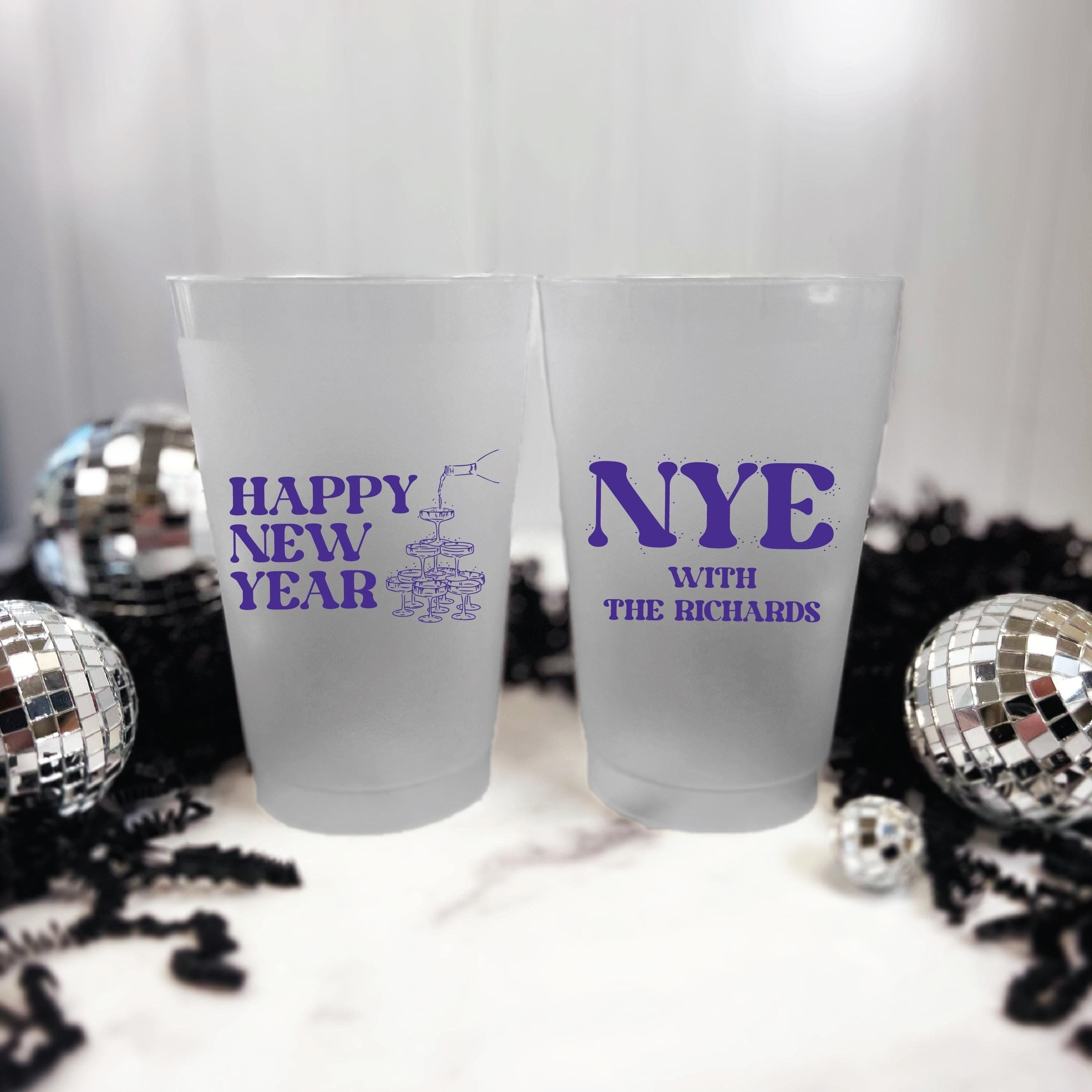 NYE Champagne Tower Frosted Plastic Cups - Cup - Frosted