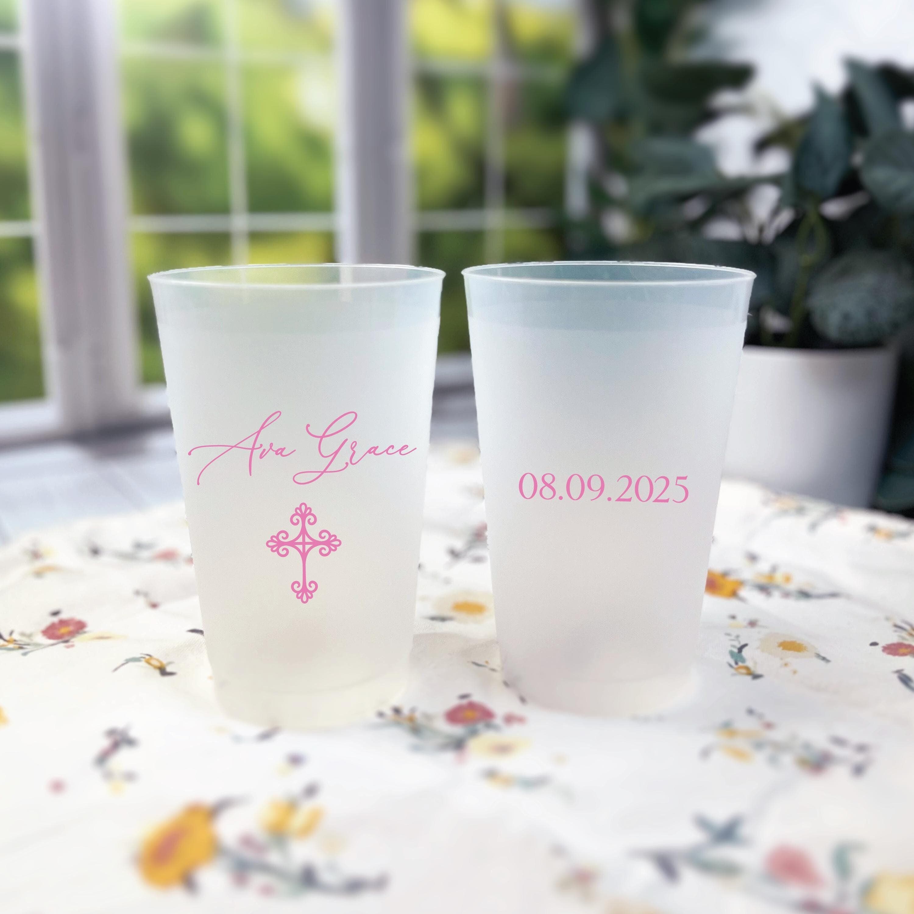 Personalized Religious Shatterproof Cups With Cross - Cup - Frosted