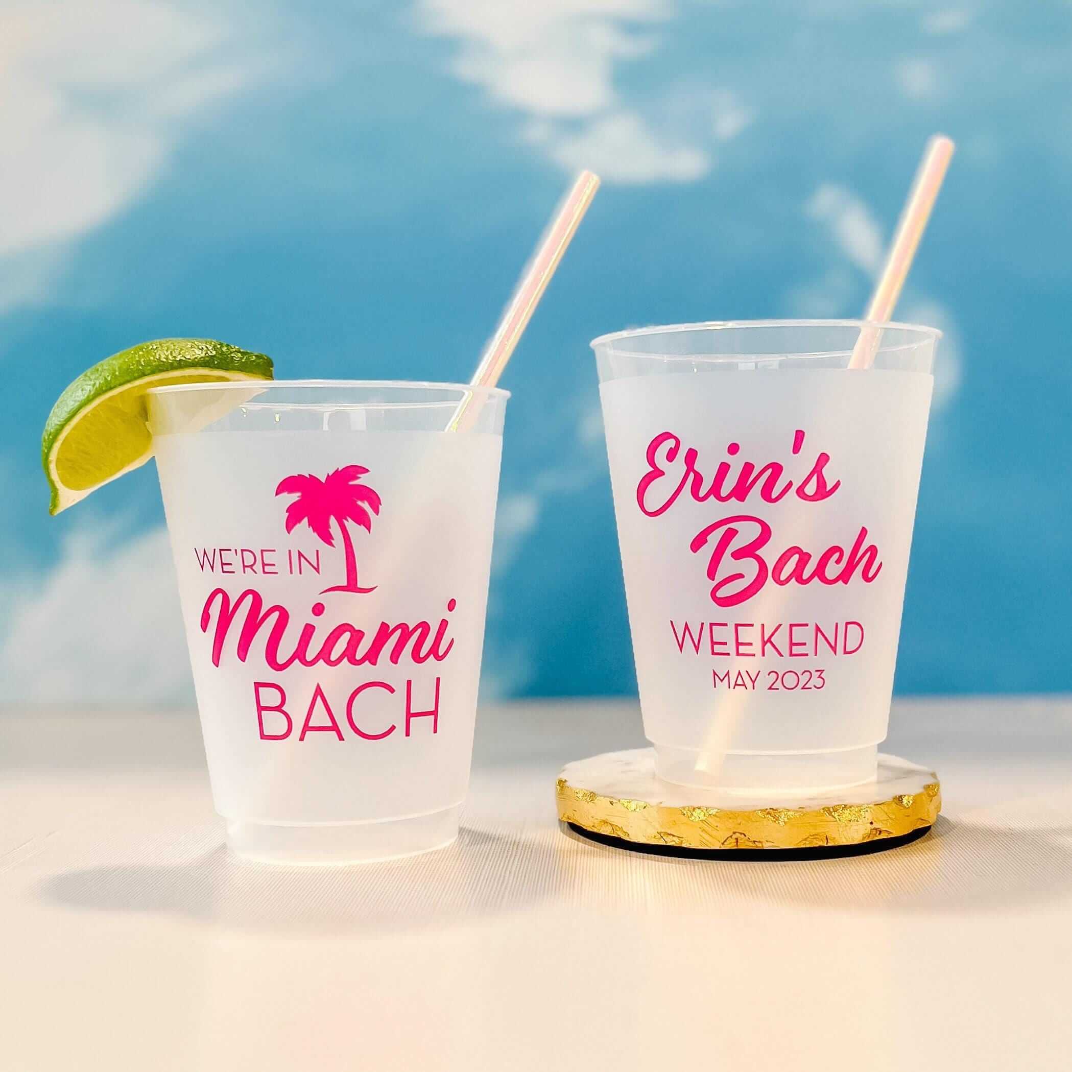 Beach Bachelorette Frosted Plastic Cups - Cup - Frosted