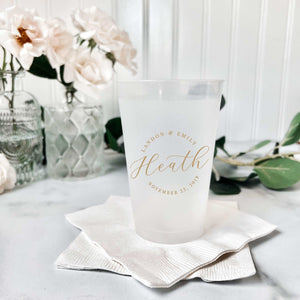 Last Name Personalized Frosted Wedding Cups