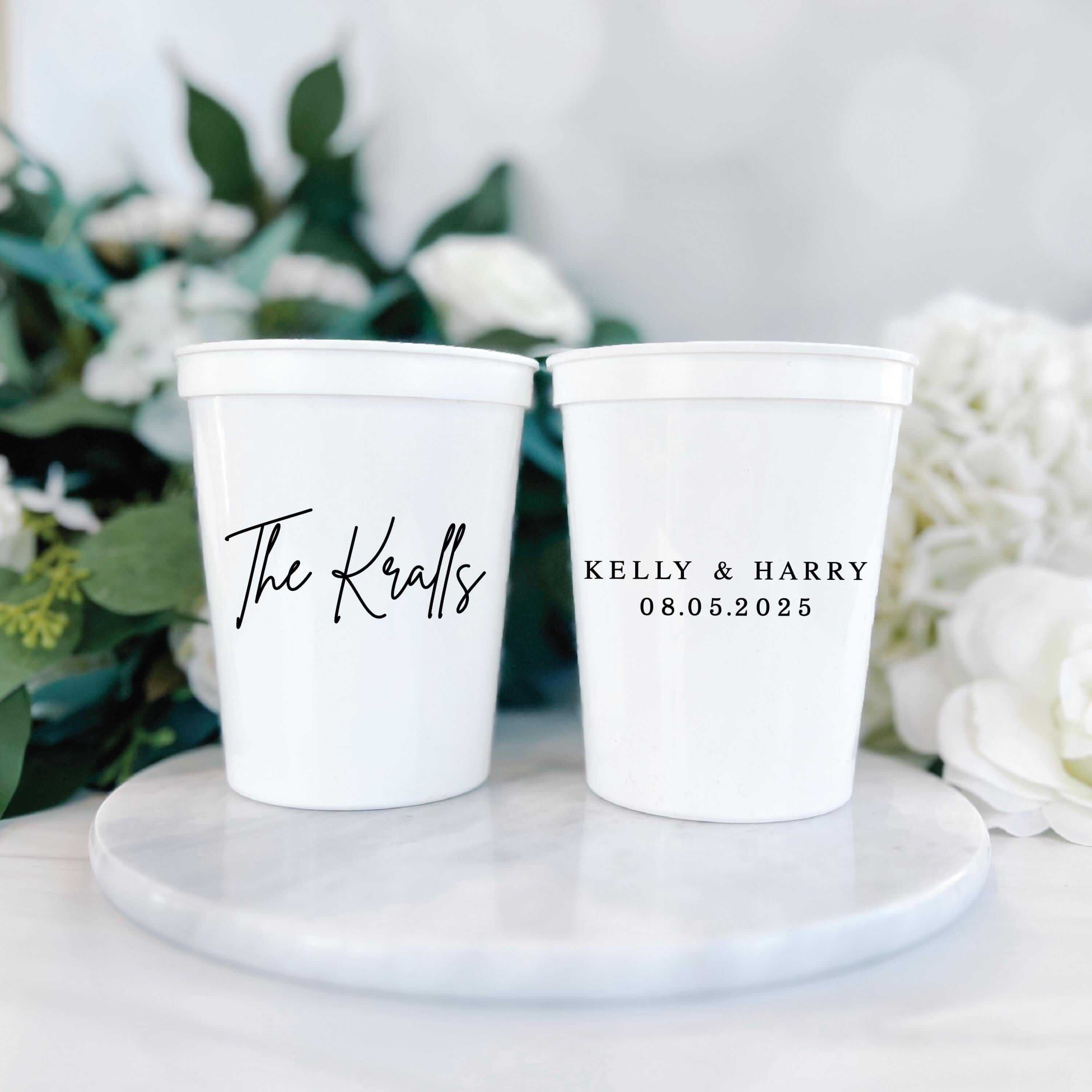 Modern First Name Wedding Stadium Cups - Cup - Stadium