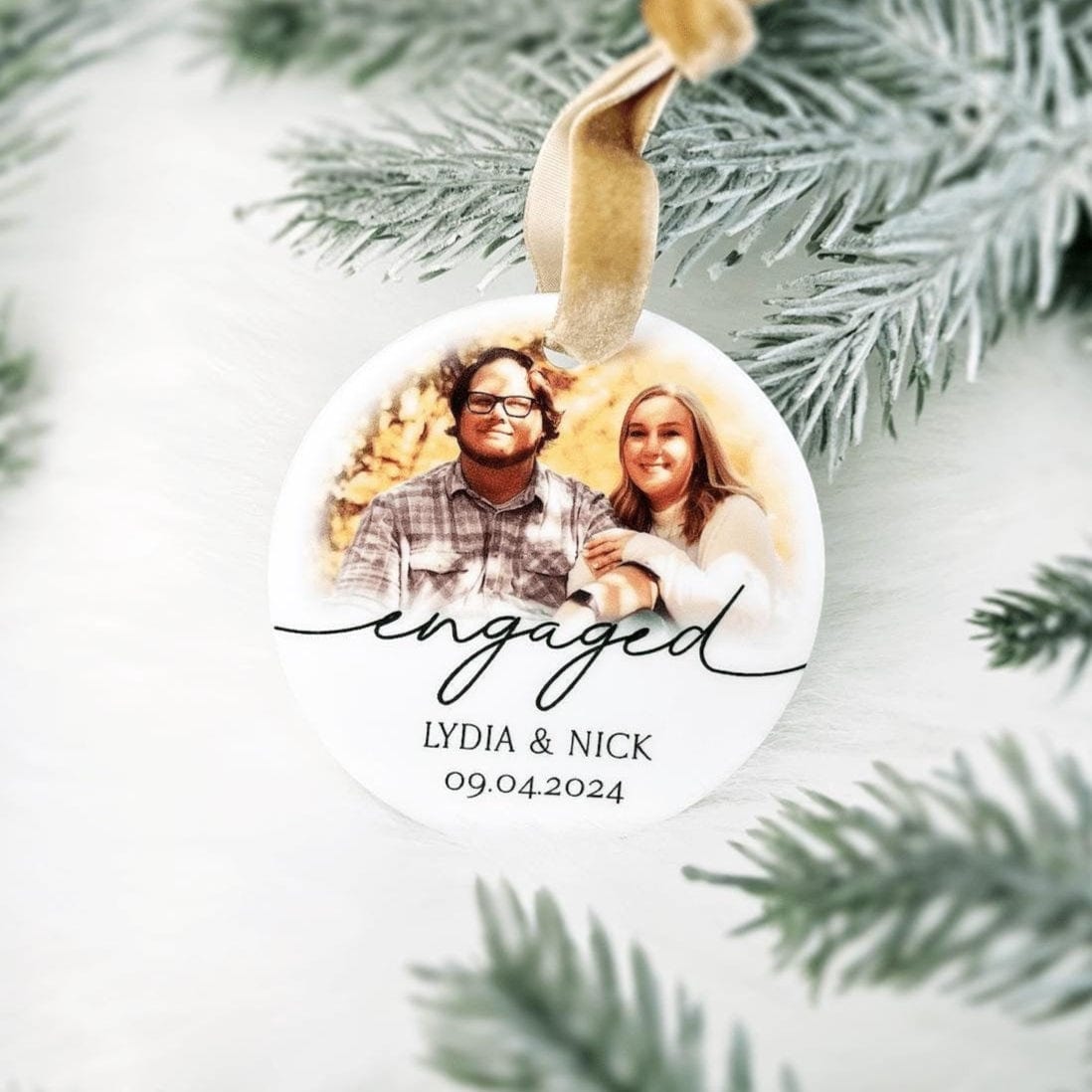 Our First Engaged Photo Ornament