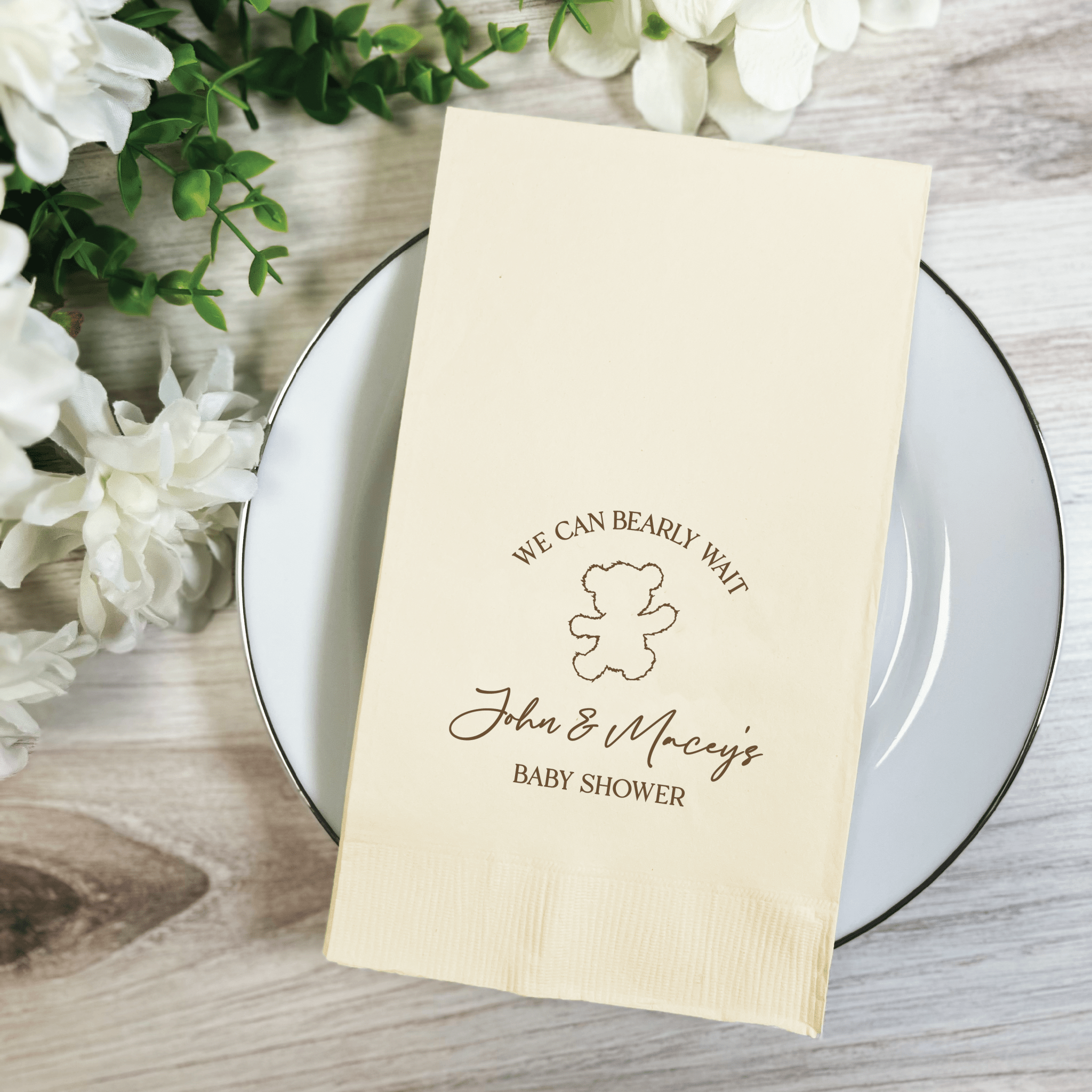 Bearly Wait Baby Shower Napkins - Napkins - Foil Stamped
