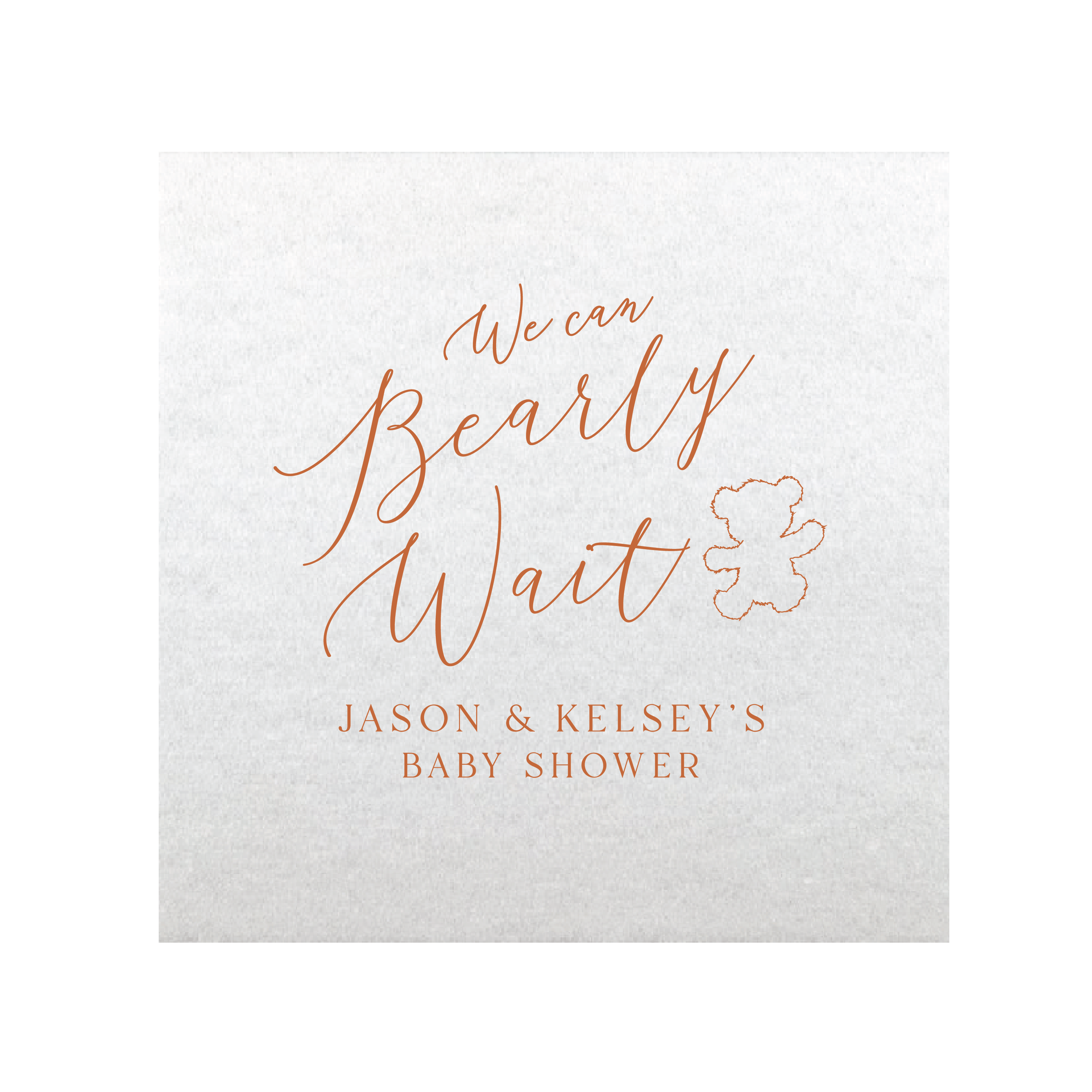 Bearly Wait Baby Shower Premium Linun Uncoined Napkins - Napkins - Linun Foil Stamped