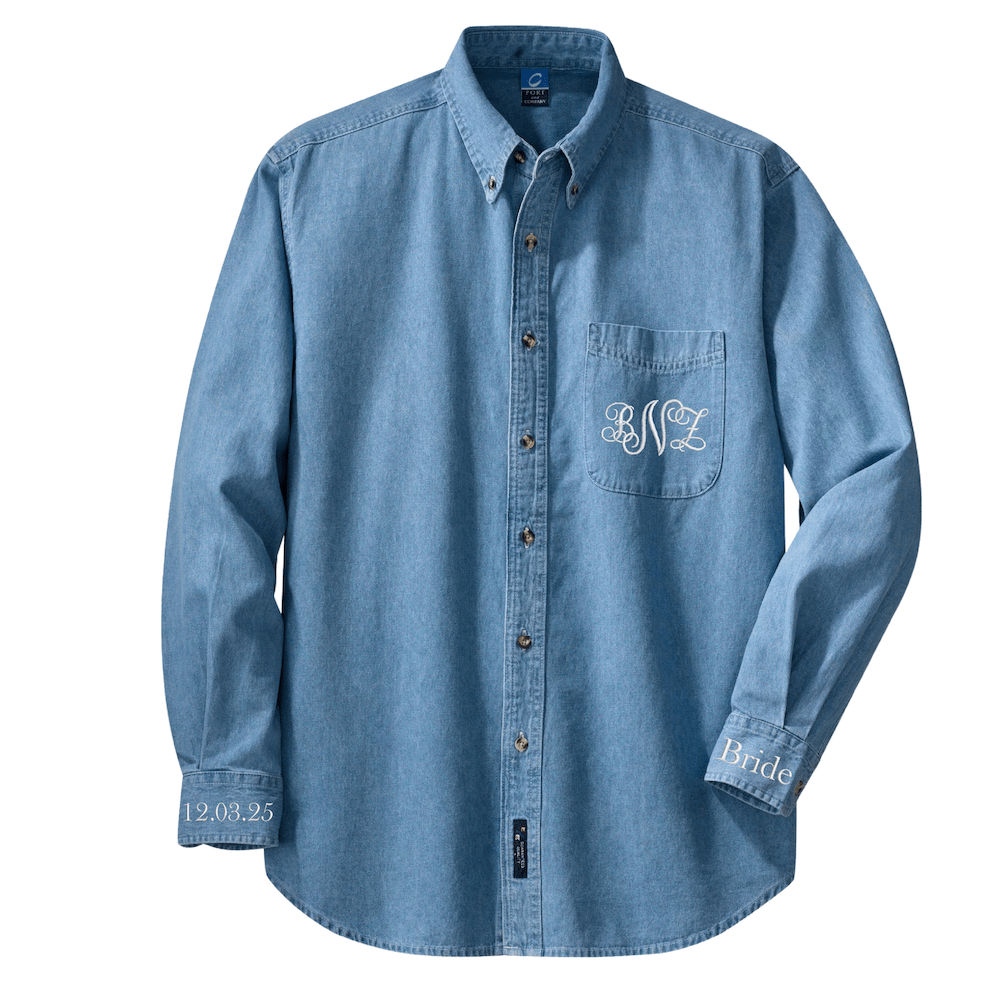 Personalized Bridal Party Wedding Day Shirt - Embroidery - Tshirt