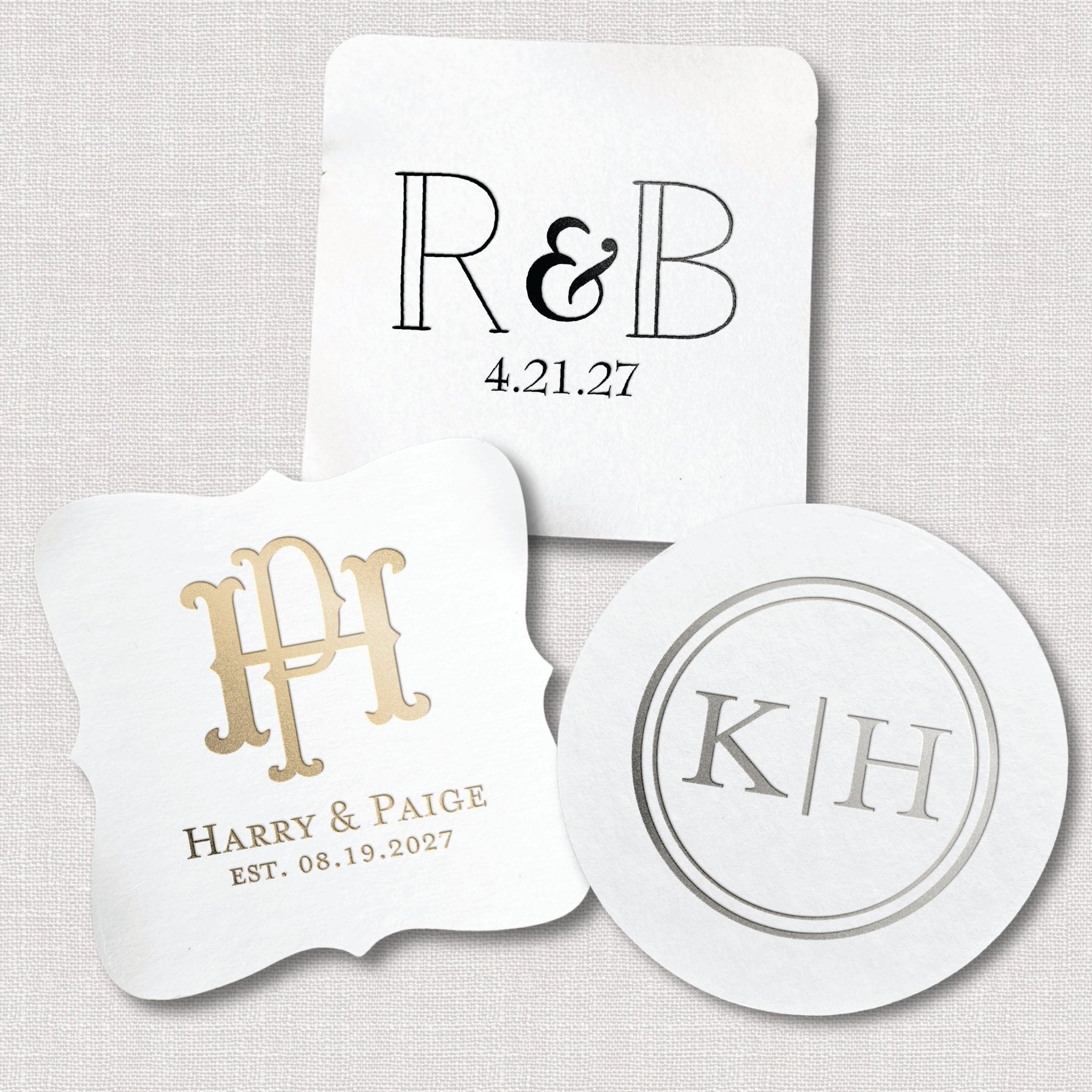 Personalized Wedding Monogram Coasters