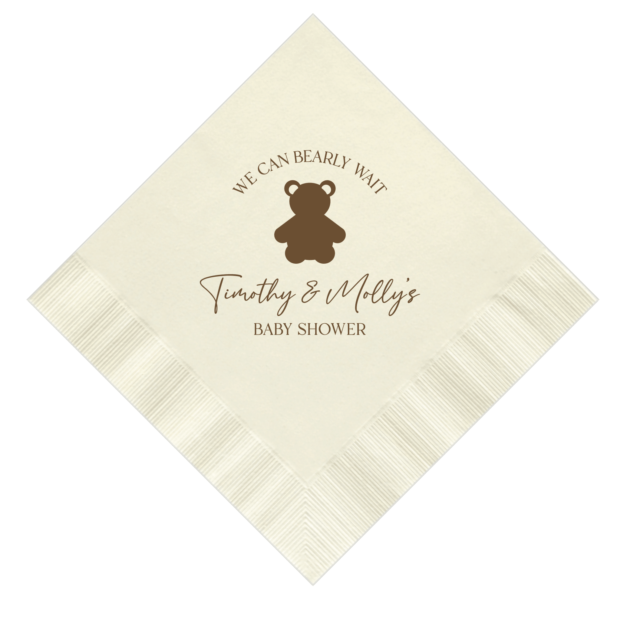 We Can Bearly Wait Baby Shower Napkins - Napkins - Foil Stamped