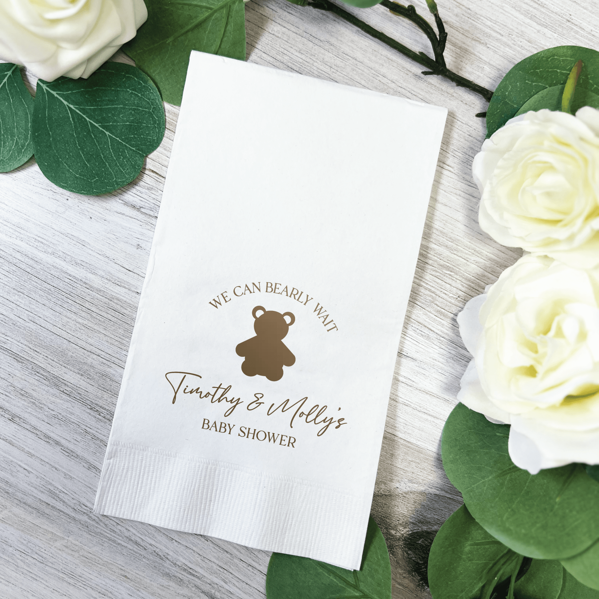 We Can Bearly Wait Baby Shower Napkins - Napkins - Foil Stamped