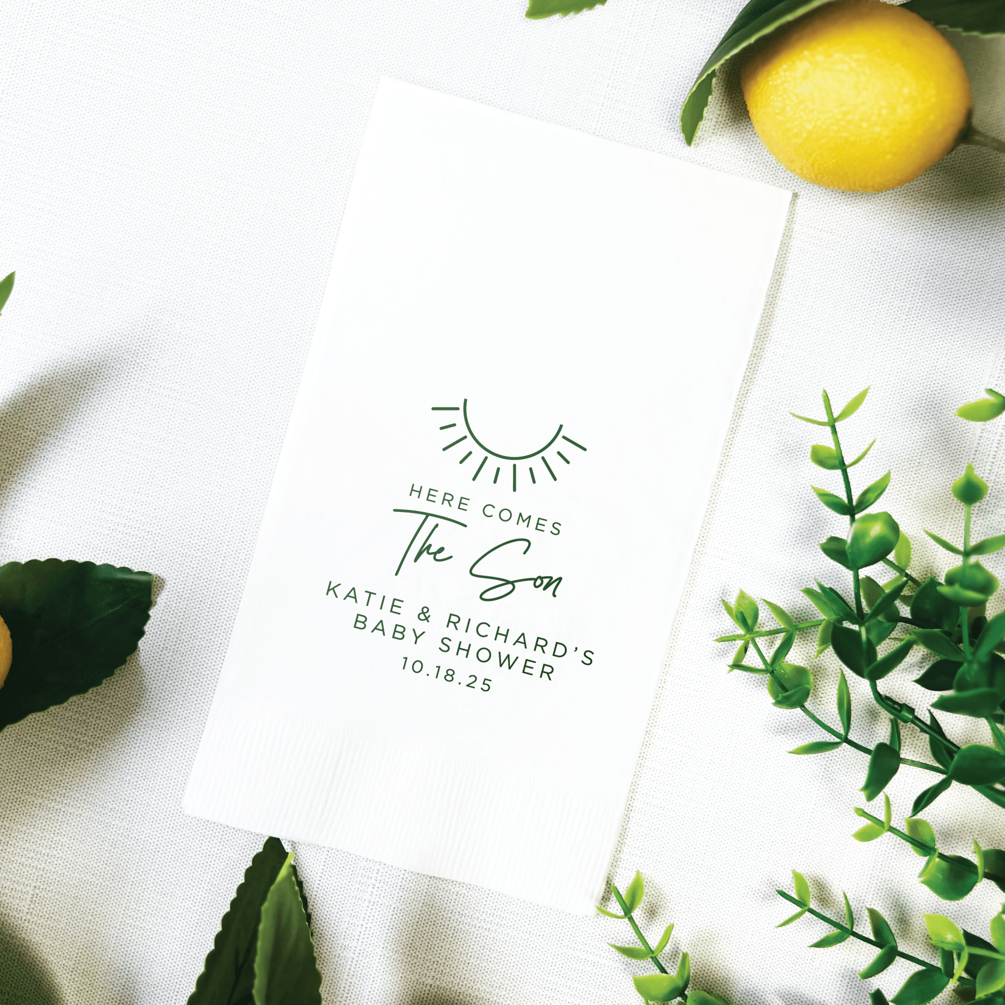 Here Comes The Son Baby Shower Napkins - Napkins - Foil Stamped