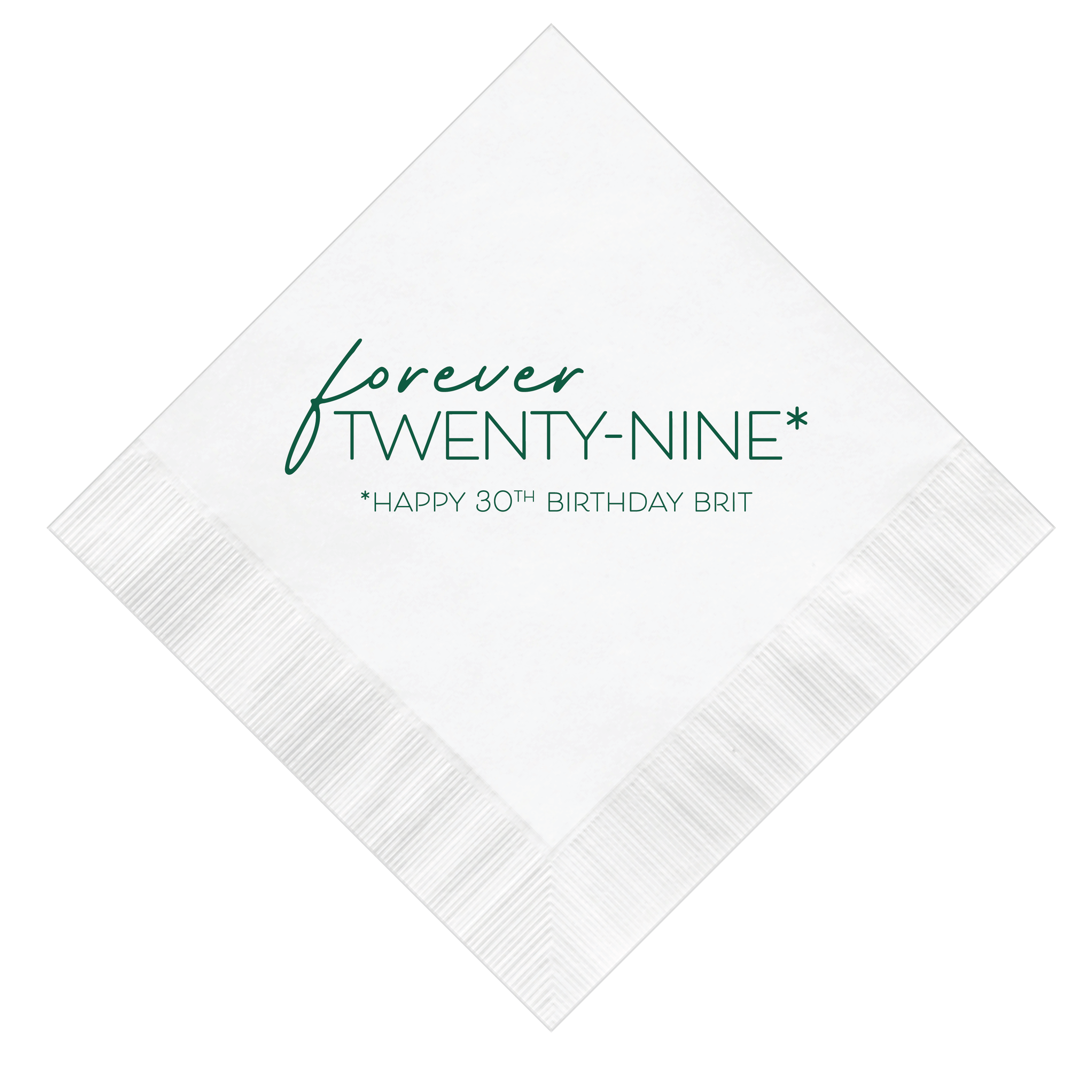 Forever Twenty-Nine Birthday Napkins - Napkins - Foil Stamped