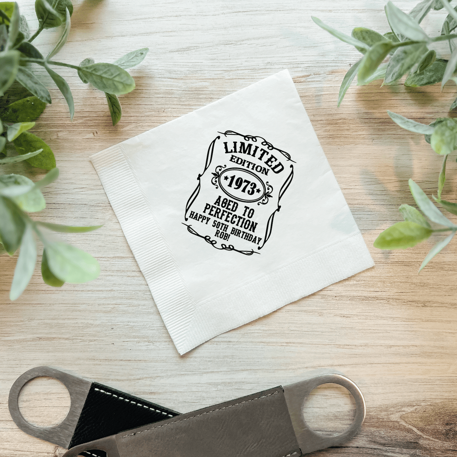 Aged to Perfection Birthday Napkins - Napkins - Foil Stamped