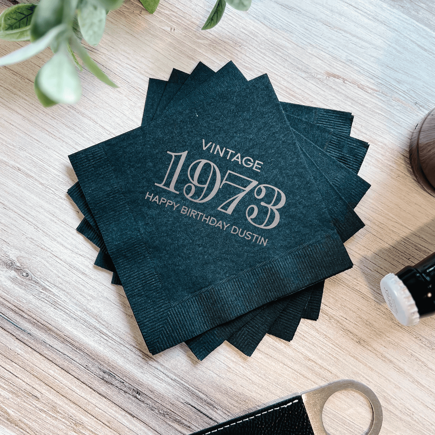 Vintage Birthday Napkins - Napkins - Foil Stamped