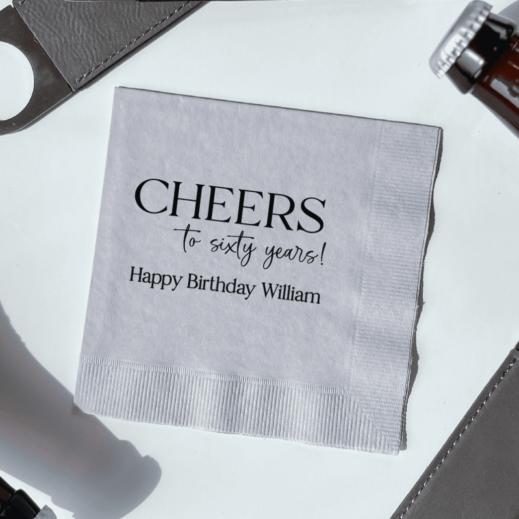 Cheers to the Years Birthday Napkins - Napkins - Foil Stamped
