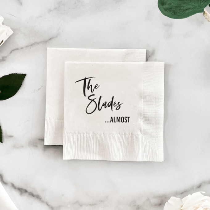 Almost Married Cocktail Napkins - Napkins - Foil Stamped