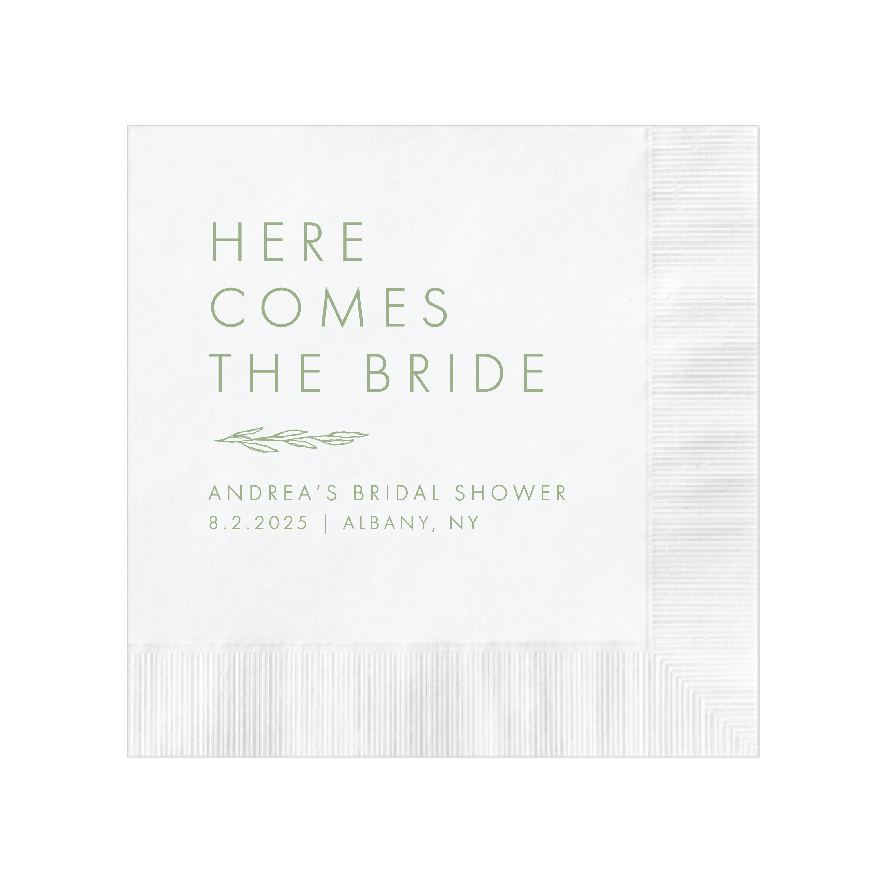 Here Comes The Bride Floral Bridal Shower Napkins - Napkins - Foil Stamped